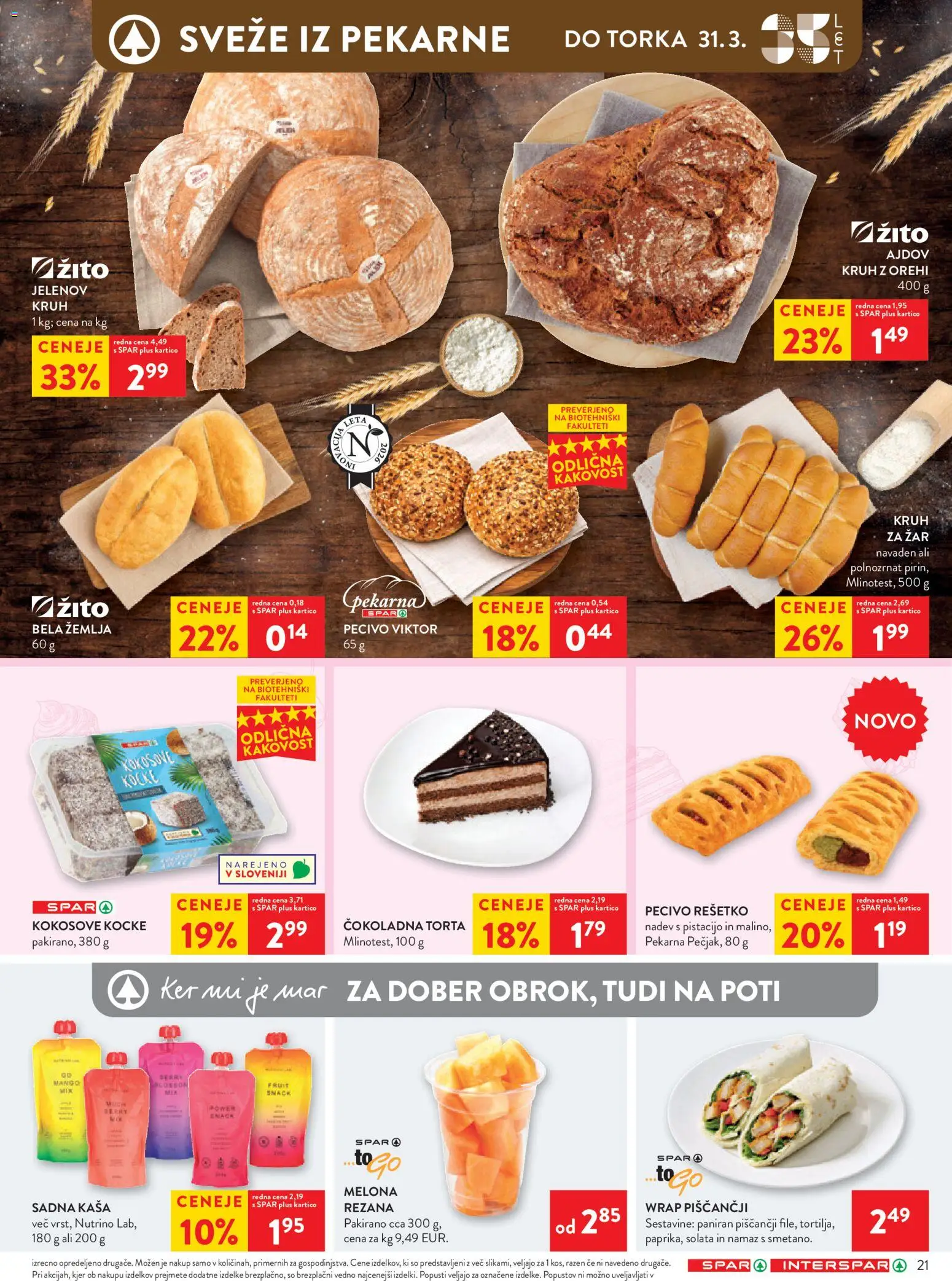 Novi Spar katalog ponudbe – veljaven od 25.03.2026 | Stran: 24 | Izdelki: Melona, Žemlja, Pekarna, Solata