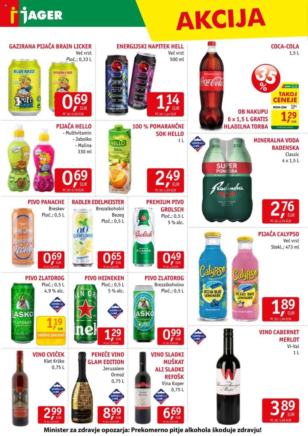 Novi Jager katalog ponudbe – veljaven od 08.10.2025 | Stran: 12 | Izdelki: Falafel, Hladilna torba, Radler, Voda