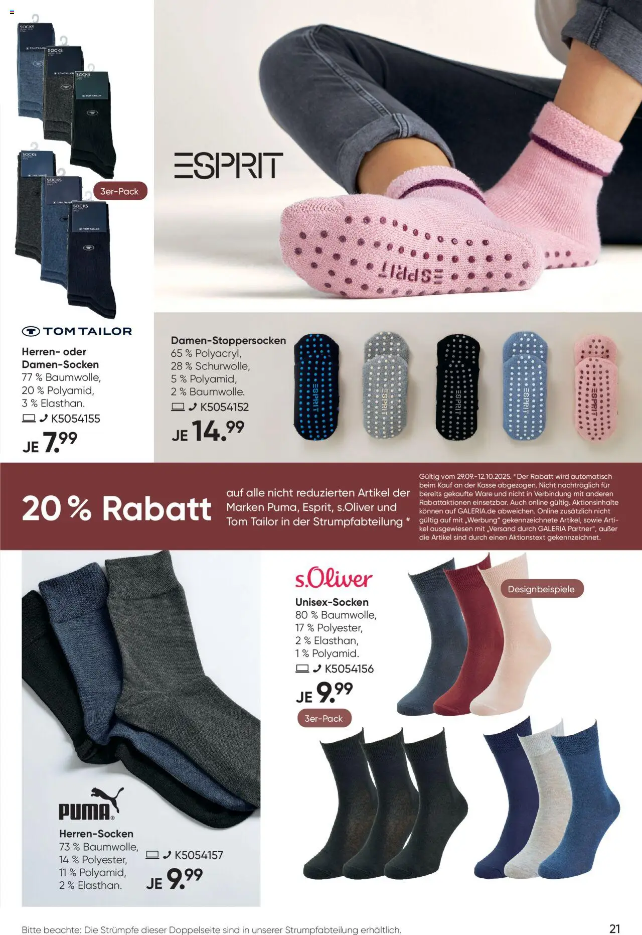 Galeria Karstadt Kaufhof Online-Prospekt – gültig ab 29.09.2025 | Seite: 21 | Produkte: Strümpfe