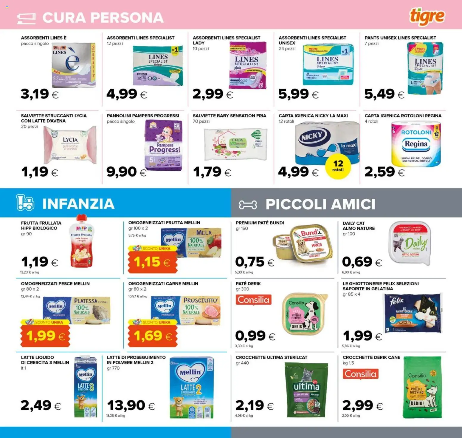 Volantino Tigre del 12.02.2026 | Pagina: 17 | Prodotti: Salviette struccanti, Pollo, Tacchino, Pampers