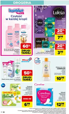 Carrefour Gazetka od 23.06.2025 | Strona: 42 | Produkty: Drogeria, Wkładki higieniczne, Body, Oliwka do ciała
