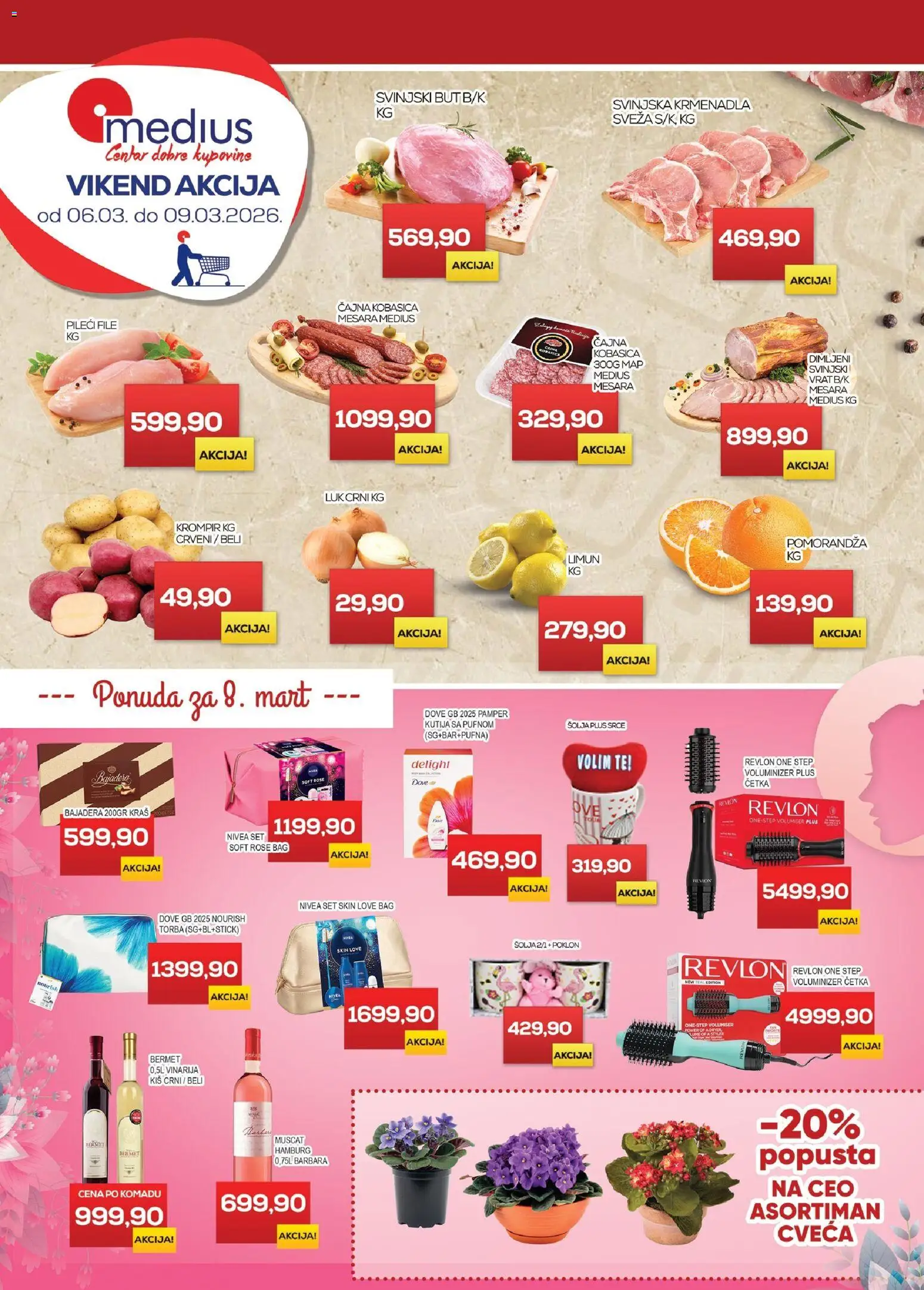 Medius katalog - važi od 06.03.2026 | Strana: 1 | Proizvode: Pileći file, Četka, Pomorandza, Kobasica