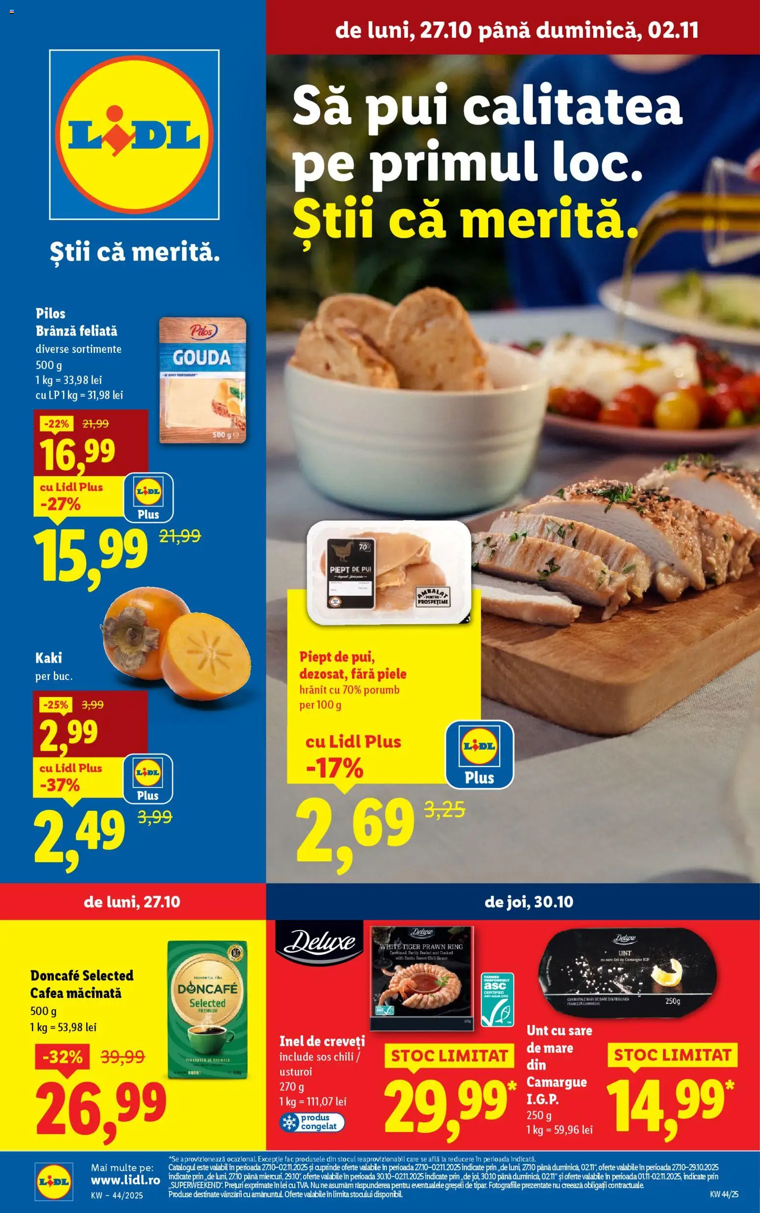 Noul catalog Lidl – valabil de la 27.10.2025 | Pagină: 1 | Produse: Hacıyatmaz Kedi Oyuncağı, Brânză, Cafea, Sos