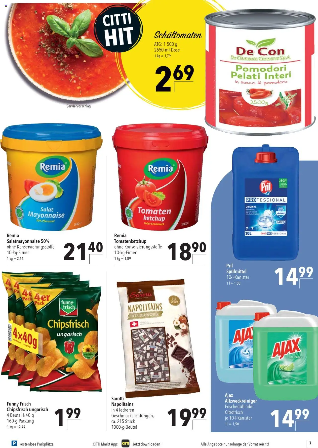 CITTI Markt Aktuelle Angebote für Profis – gültig ab 24.09.2025 | Seite: 7 | Produkte: Funny frisch, Mayonnaise, Pril, Ketchup