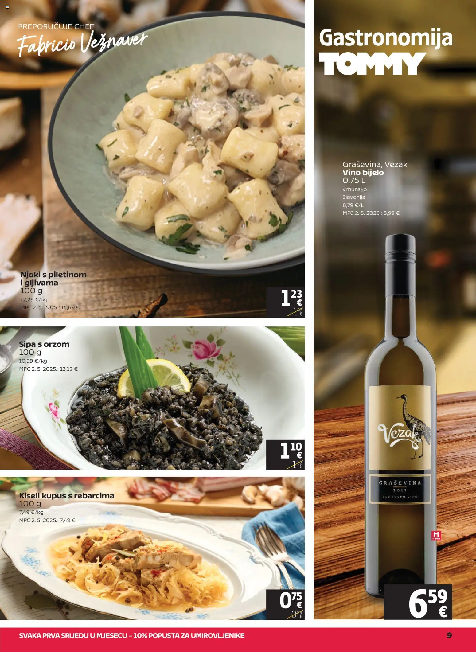 Tommy katalog | vrijedi od 29.01.2026 | Stranica: 9 | Proizvodi: Sipa, Vino, Njoki, Kupus