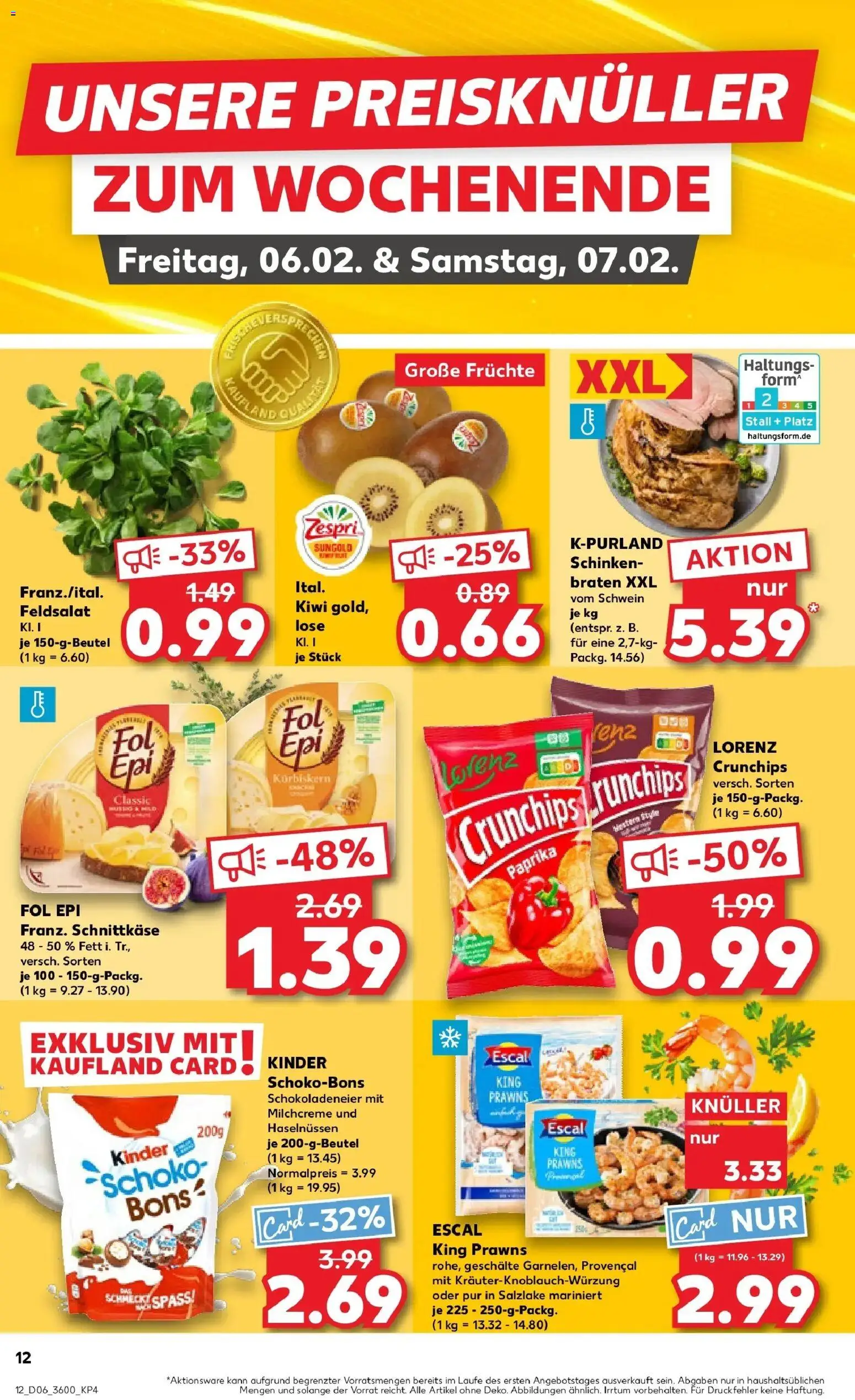 Kaufland prospekt Meiningen	 – gültig ab 05.02.2026 | Seite: 12 | Produkte: Paprika, Lorenz crunchips, Schinken, Kiwi