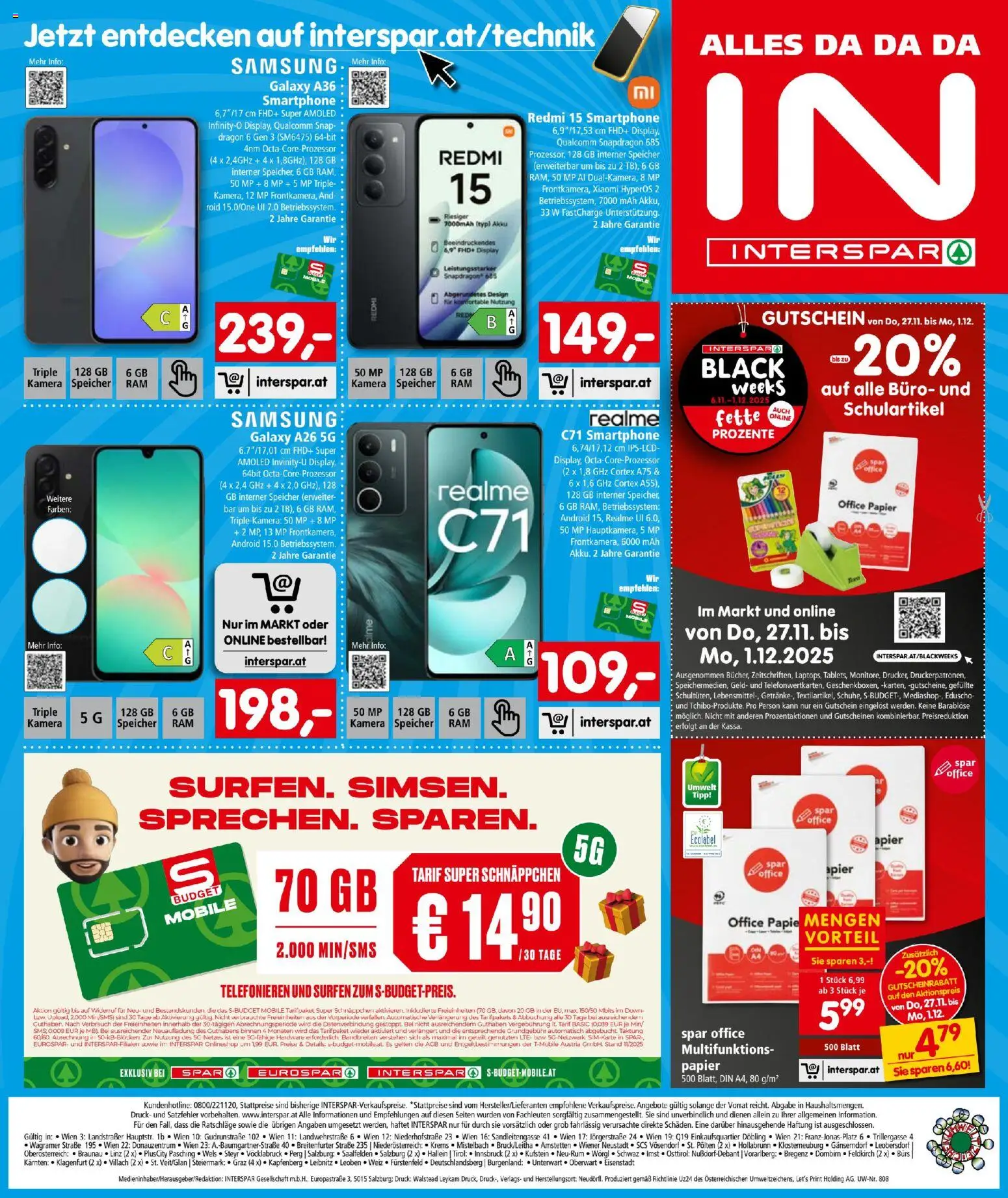 Interspar - Black Friday gültig ab 27.11.2025 | Seite: 4 | Produkte: Smartphone, Kamera, Samsung