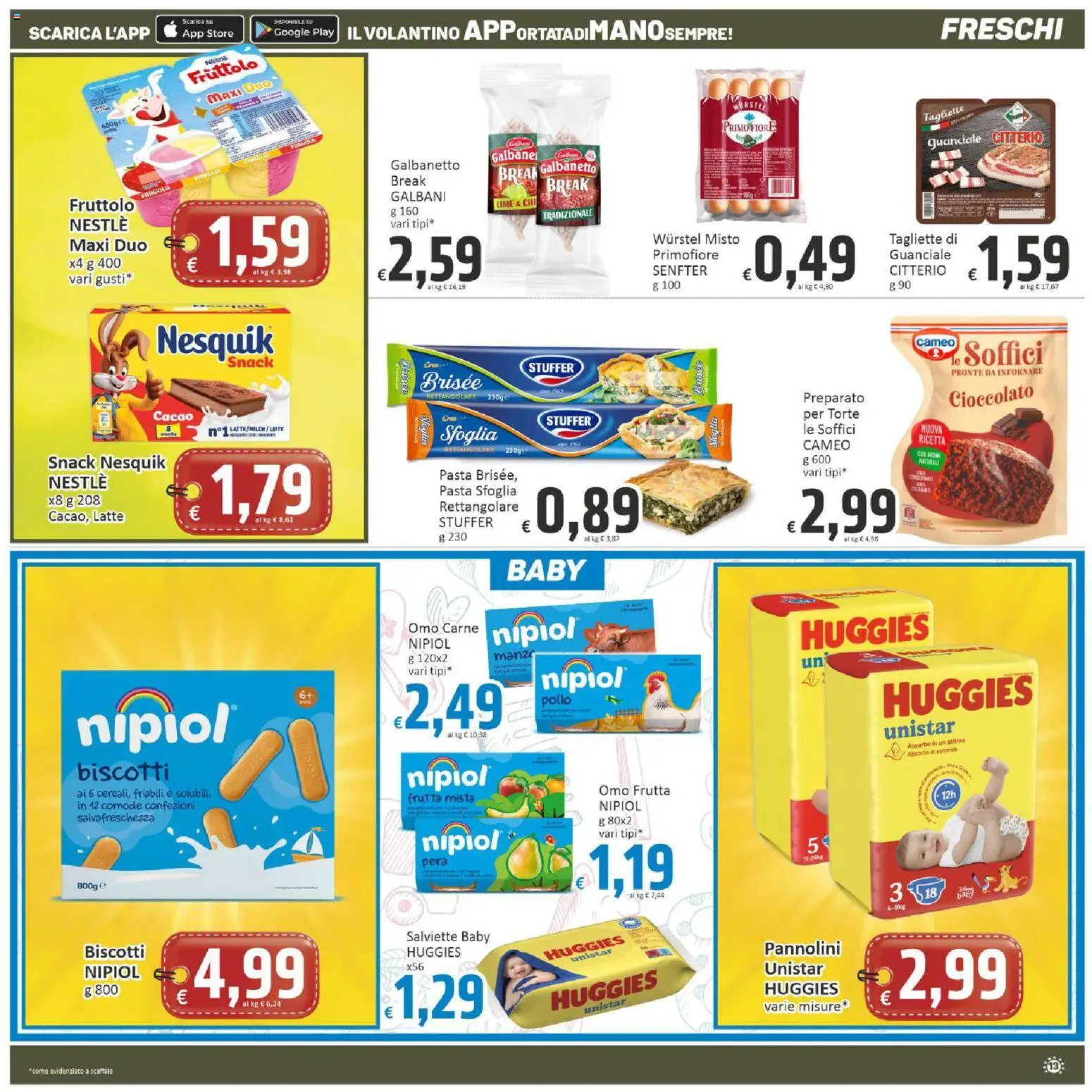 Volantino Paghi Poco del 16.04.2026 | Pagina: 13 | Prodotti: Frutta, Latte, Lime, Guanciale