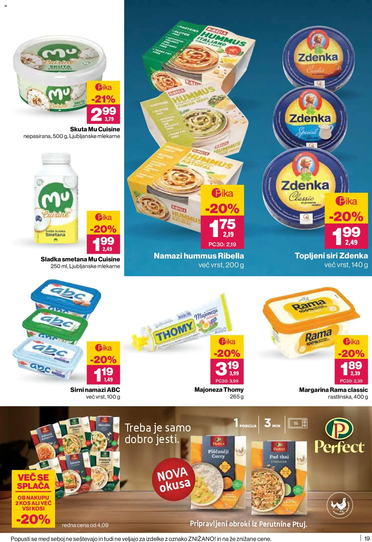 Novi Mercator katalog ponudbe – veljaven od 22.01.2026 | Stran: 19 | Izdelki: Margarina, Kos, Smetana, Skuta