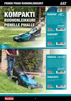 Makita tarjoukset - LXT Puutarha 2025 – voimassa 08.05.2025 alkaen | Sivu: 2 | Tuotteet: Ruohonleikkuri, Akku