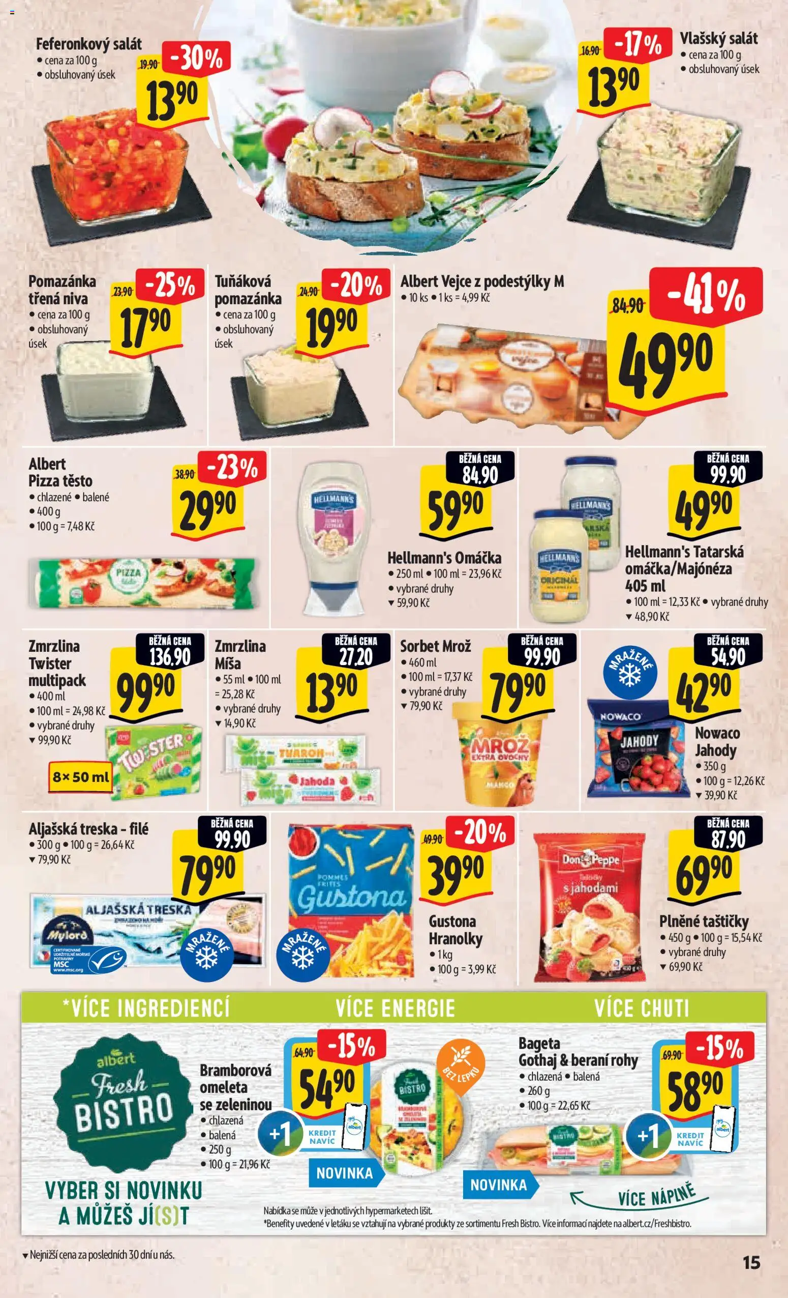 Albert leták - Hypermarket od 07.04.2026 | Strana: 25 | Produkty: Aljašská treska, Pizza, Salát, Niva