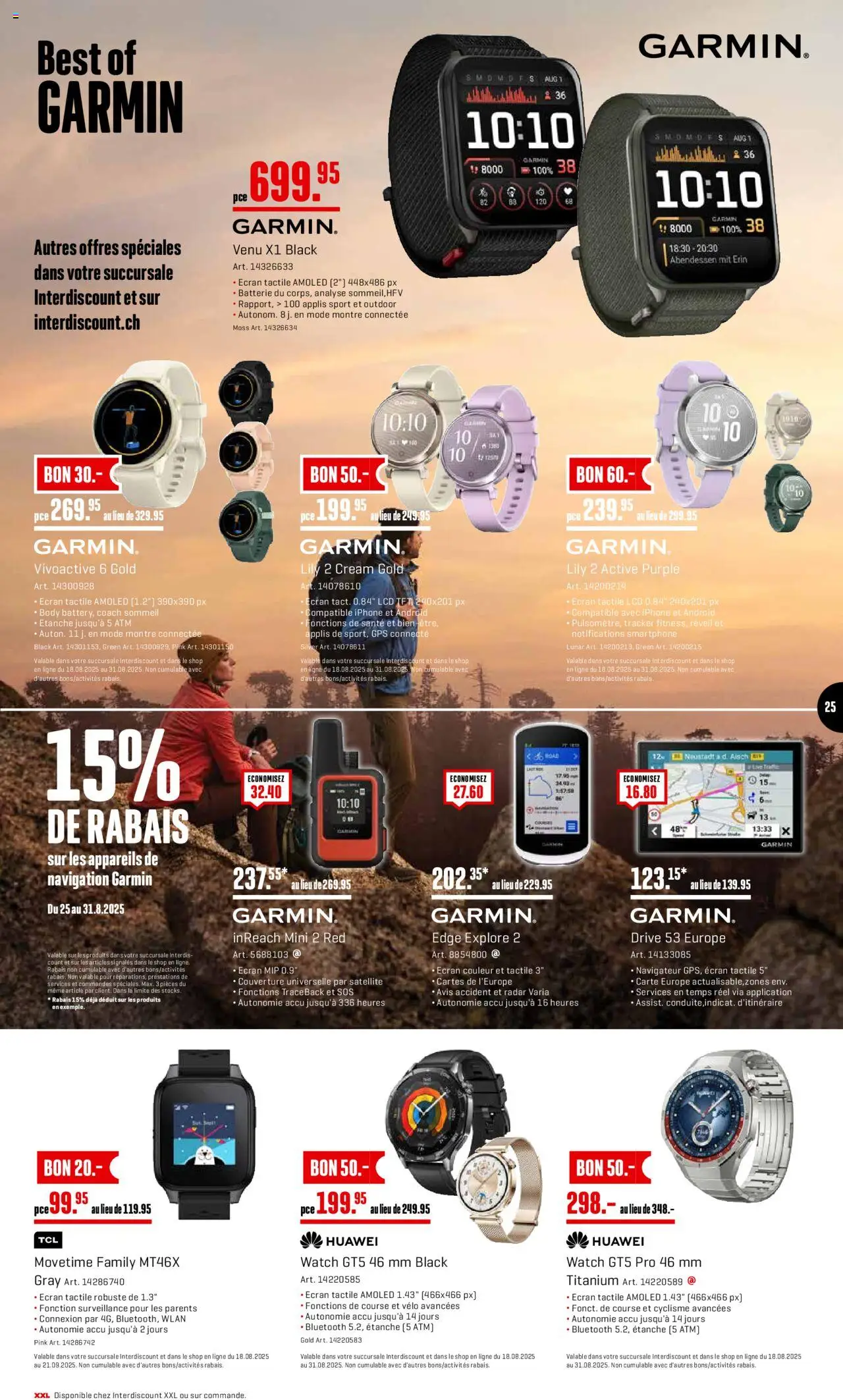 Interdiscount Aktionen FR ab 25.08.2025 | Seite: 25 | Produkte: Navigation, Smartphone, Iphone, Huawei