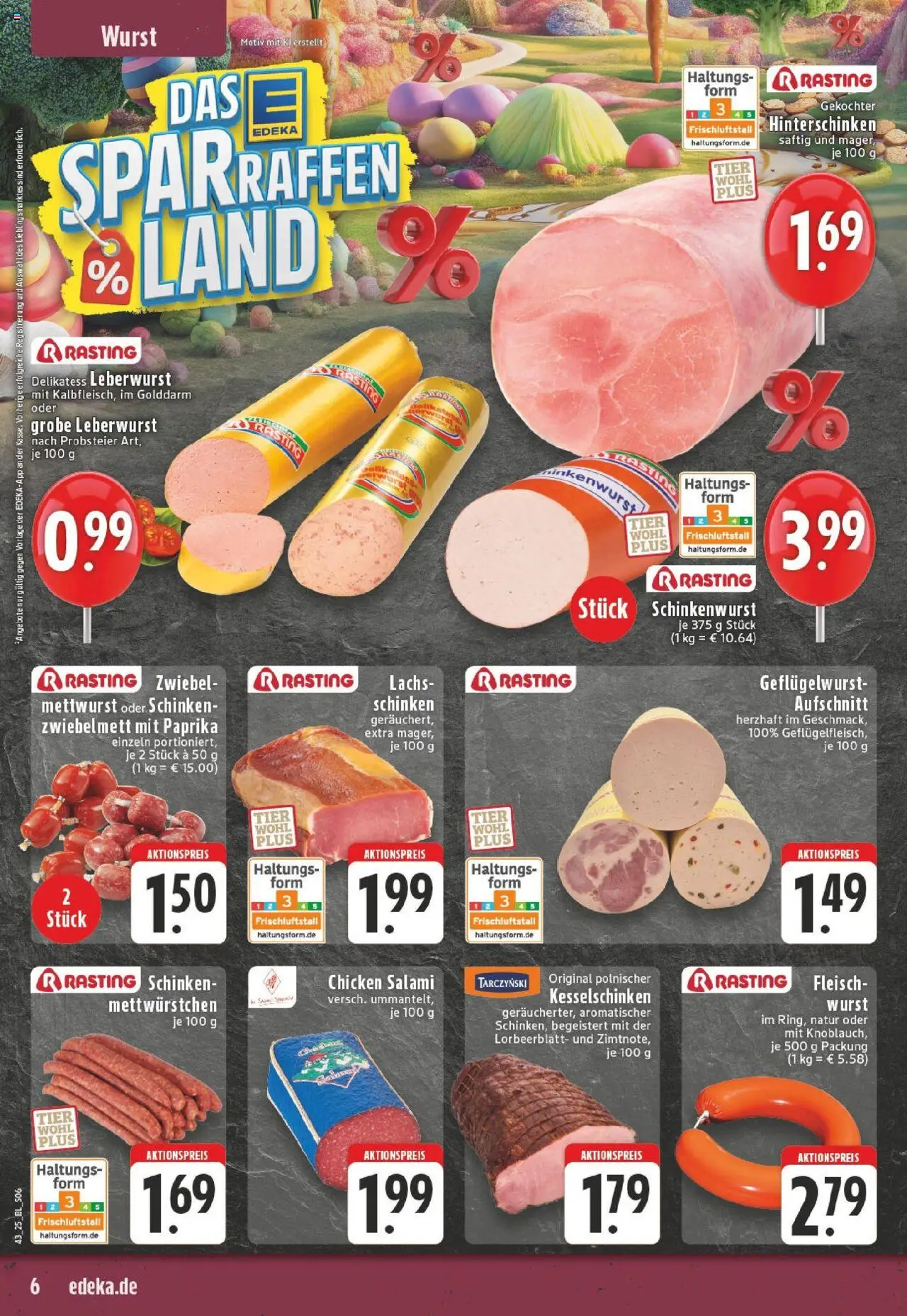 Edeka prospekt Kürten-Dürscheid	 – gültig ab 19.10.2025 | Seite: 6 | Produkte: Paprika, Wurst, Salami, Fleisch