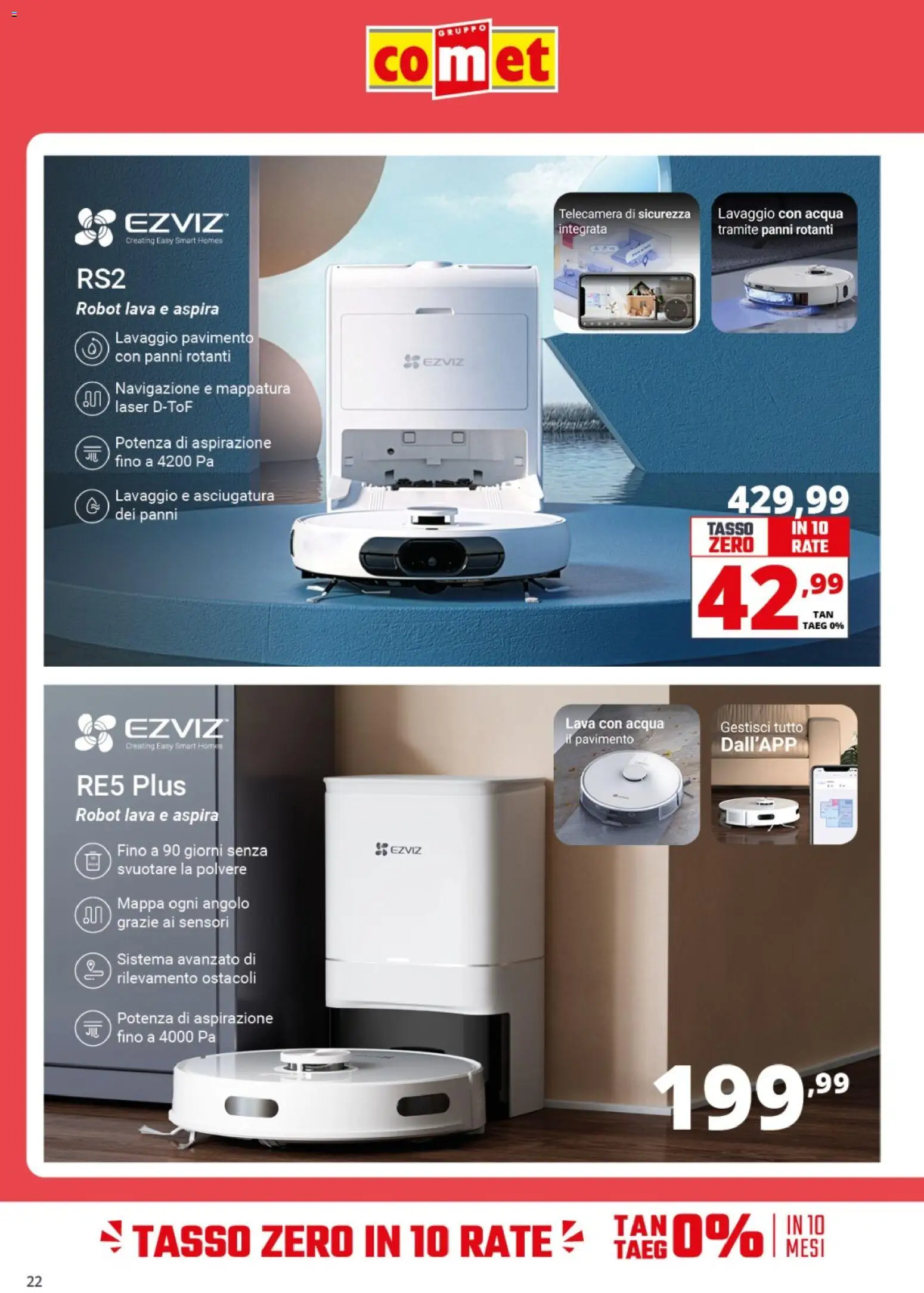 Volantino Comet del 13.04.2026 | Pagina: 22 | Prodotti: Pavimento, Acqua, Robot, Navigazione