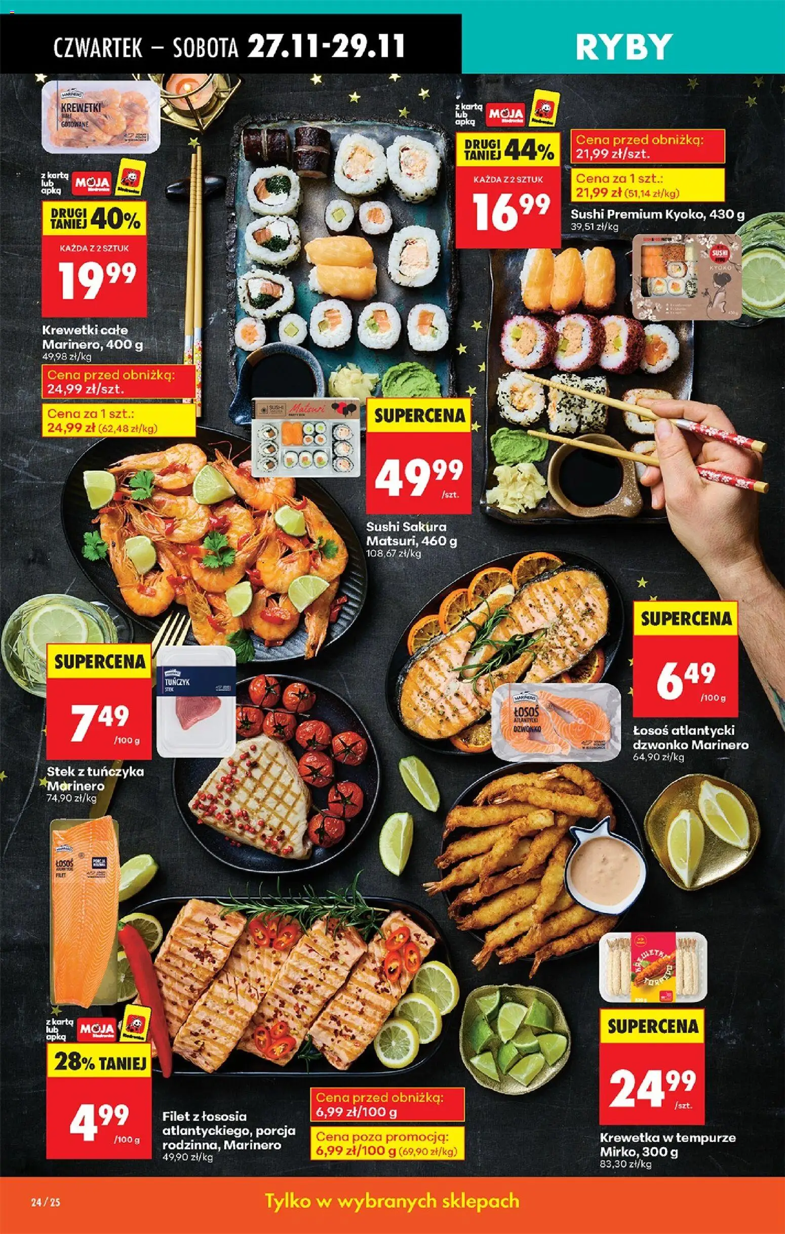 Biedronka Black Friday od 27.11.2025 | Strona: 30 | Produkty: Łosoś atlantycki, Krewetki, Ryby, Filet z łososia