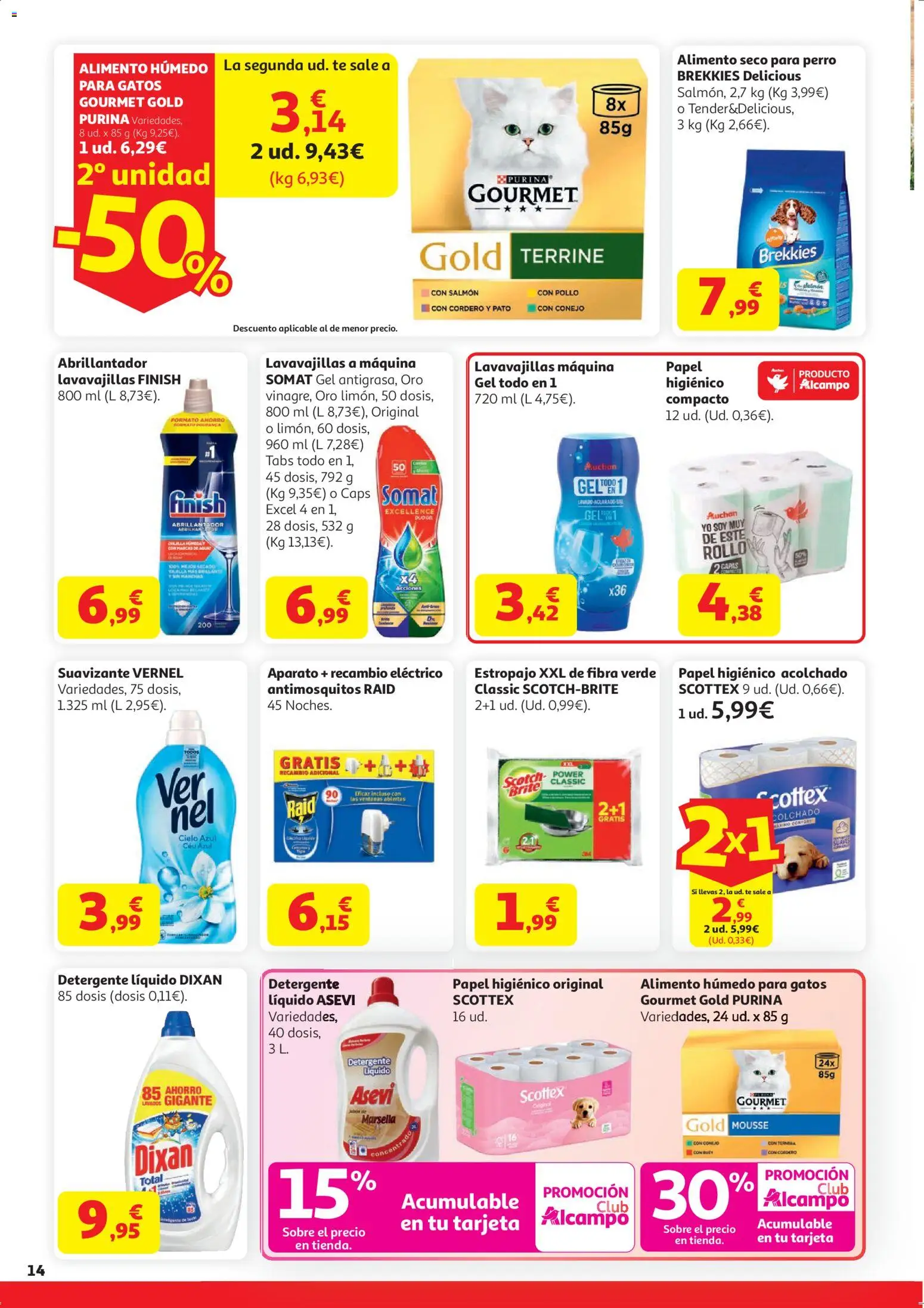 Alcampo HP Catalan │ válido desde el 21.04.2026 | Página: 14 | Productos: Mousse, Té, Suavizante, Lavavajillas