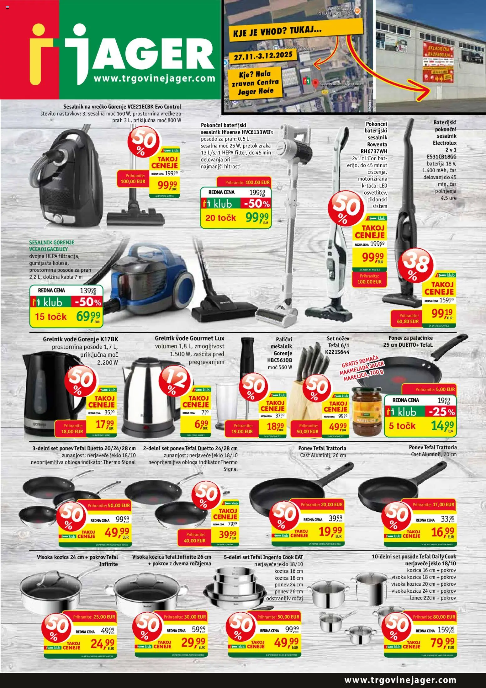 Novi Jager katalog ponudbe – veljaven od 27.11.2025 | Stran: 5 | Izdelki: Baterija, Mesalnik, Palačinke, Sesalnik