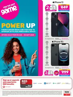 Preview of Game specials valid from 08.08.2025