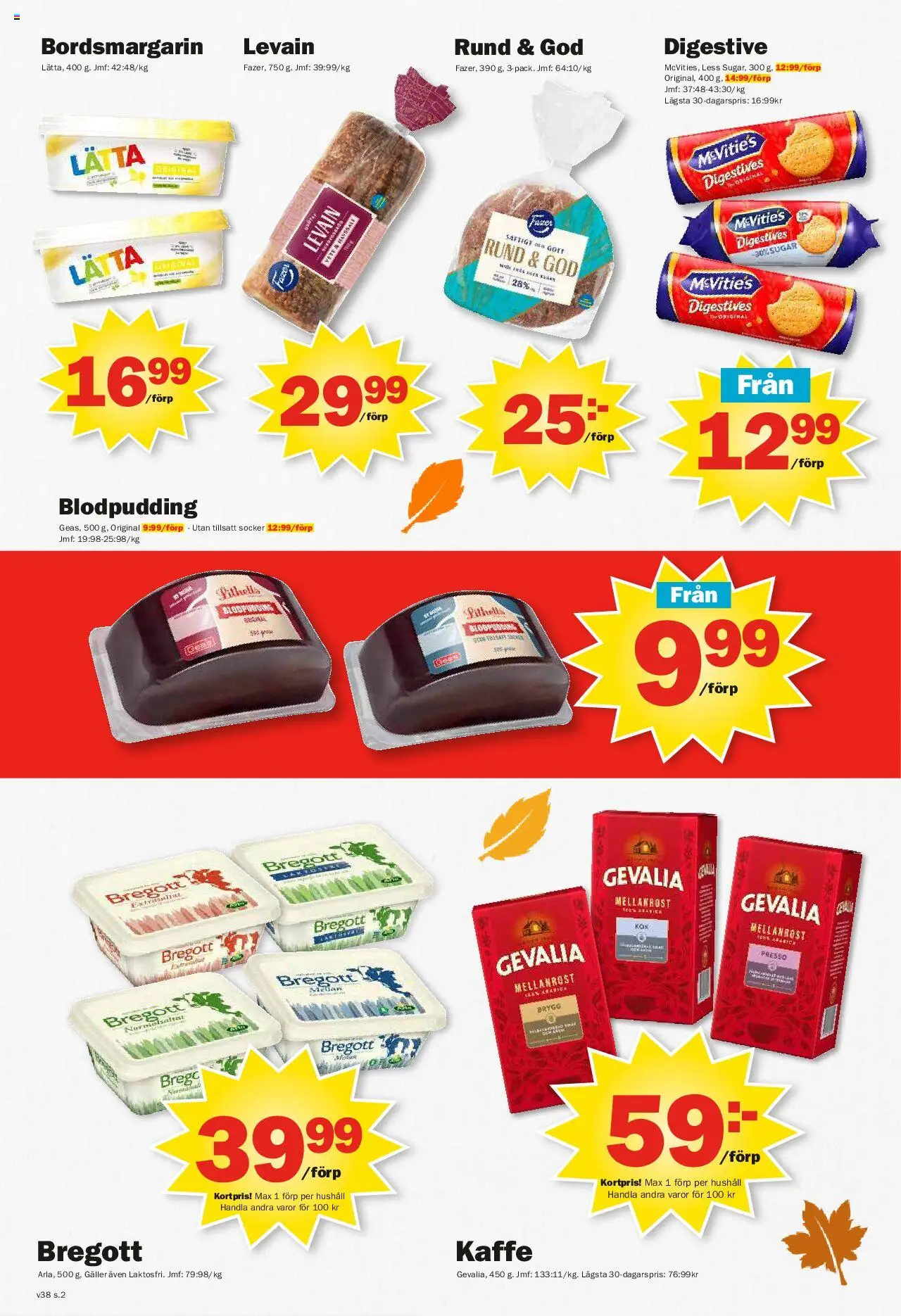 Pekås reklamblad aktuell från 15.09.2025 | Sida: 2 | Produkter: Digestive, Galler, Bregott, Levain
