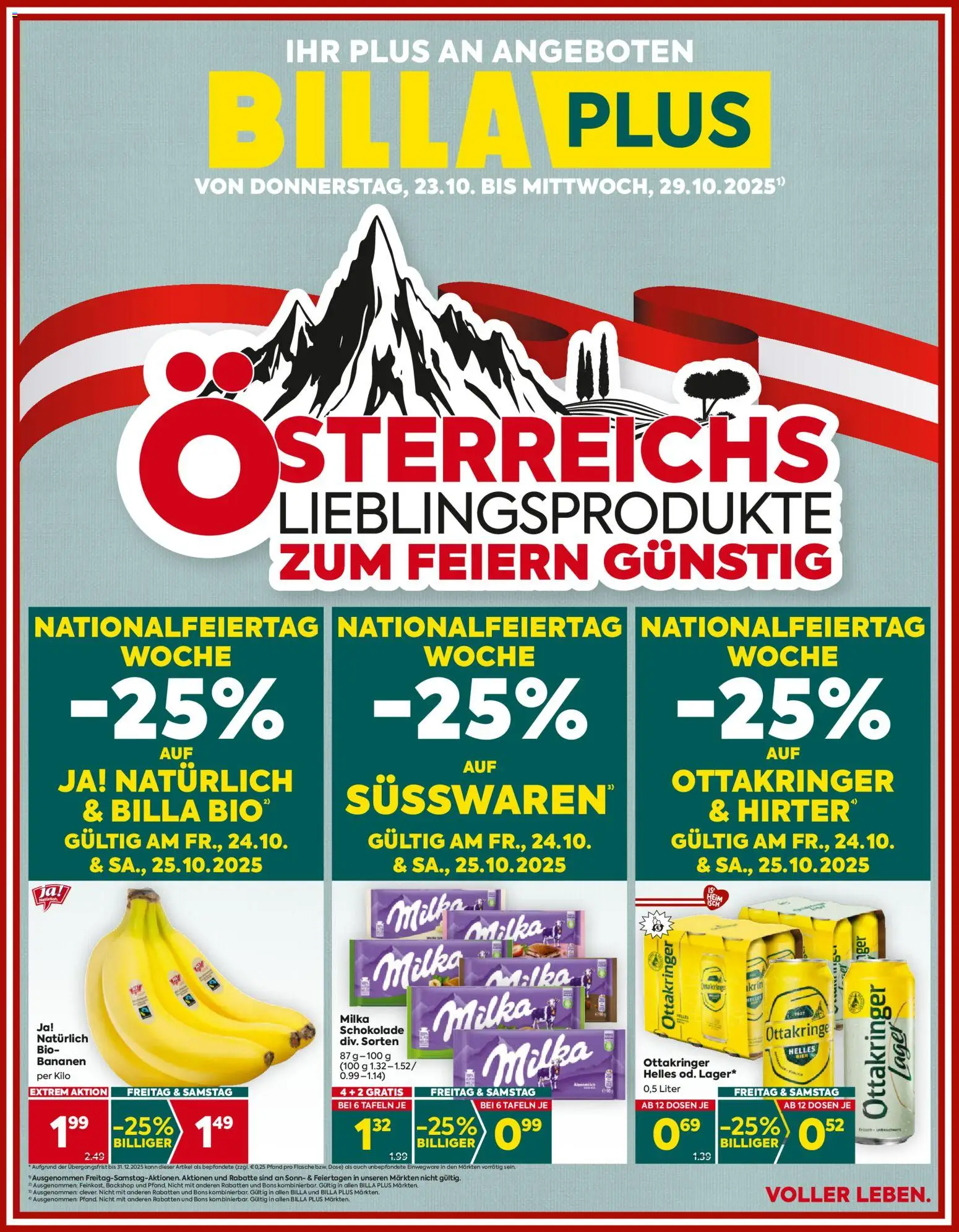 Billa Plus Flugblatt - Wien gültig ab 23.10.2025 | Seite: 1 | Produkte: Schokolade, Bananen