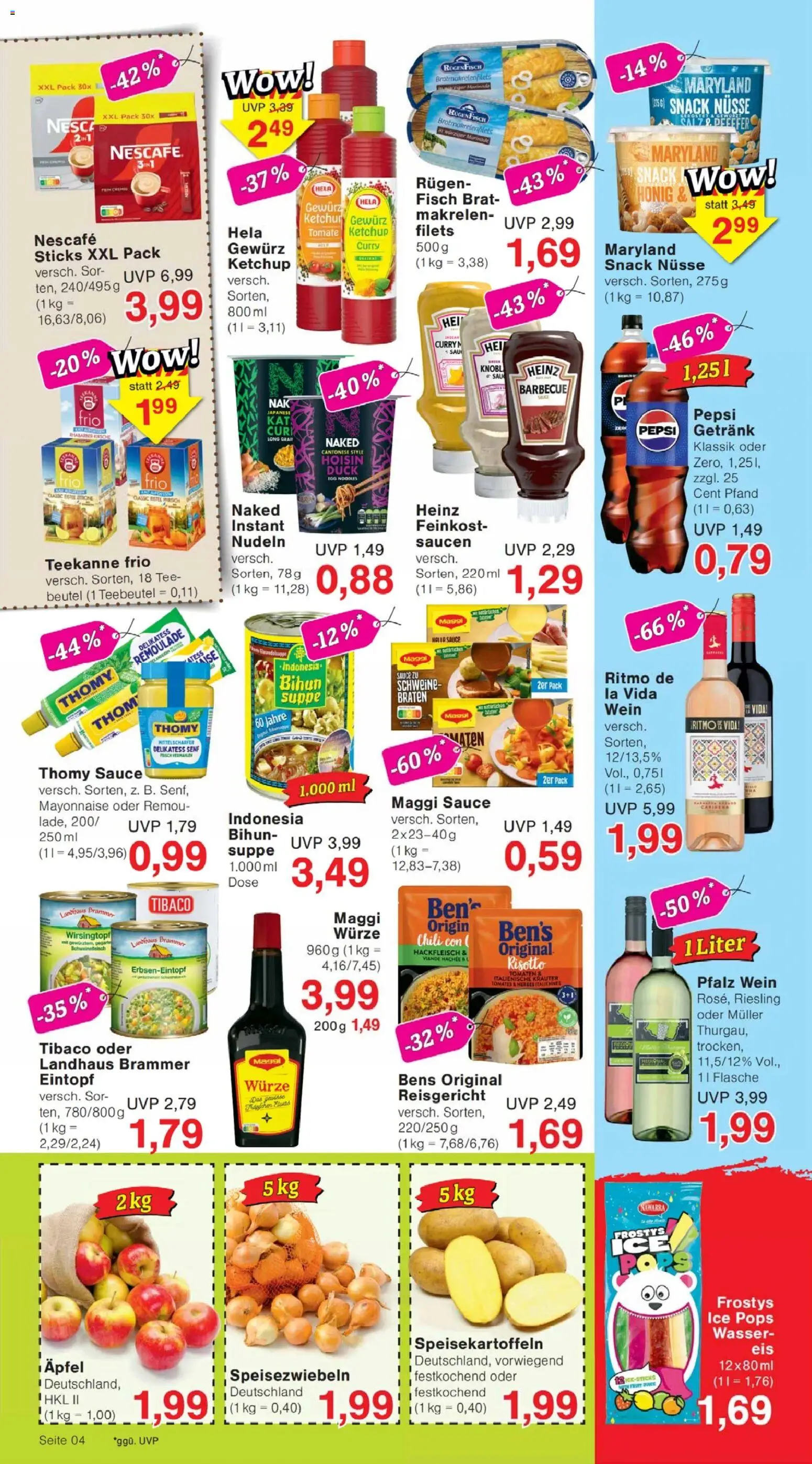 Jawoll Prospekt – gültig ab 23.03.2026 | Seite: 4 | Produkte: Nescafe, Fisch, Pepsi, Wein