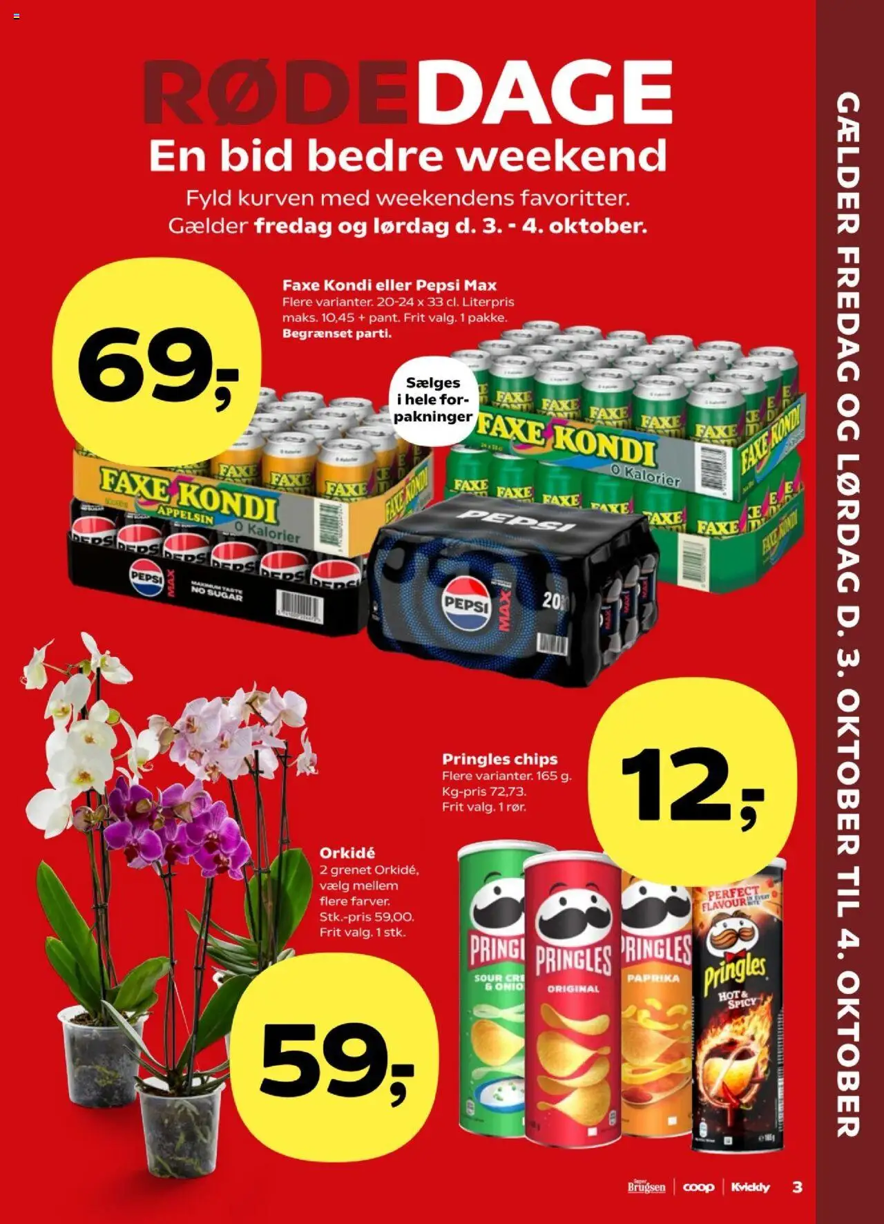 Kvickly tilbudsavis – gyldig fra 03.10.2025 | Side: 3 | Produkter: Chips, Faxe Kondi, Pepsi, Pepsi Max