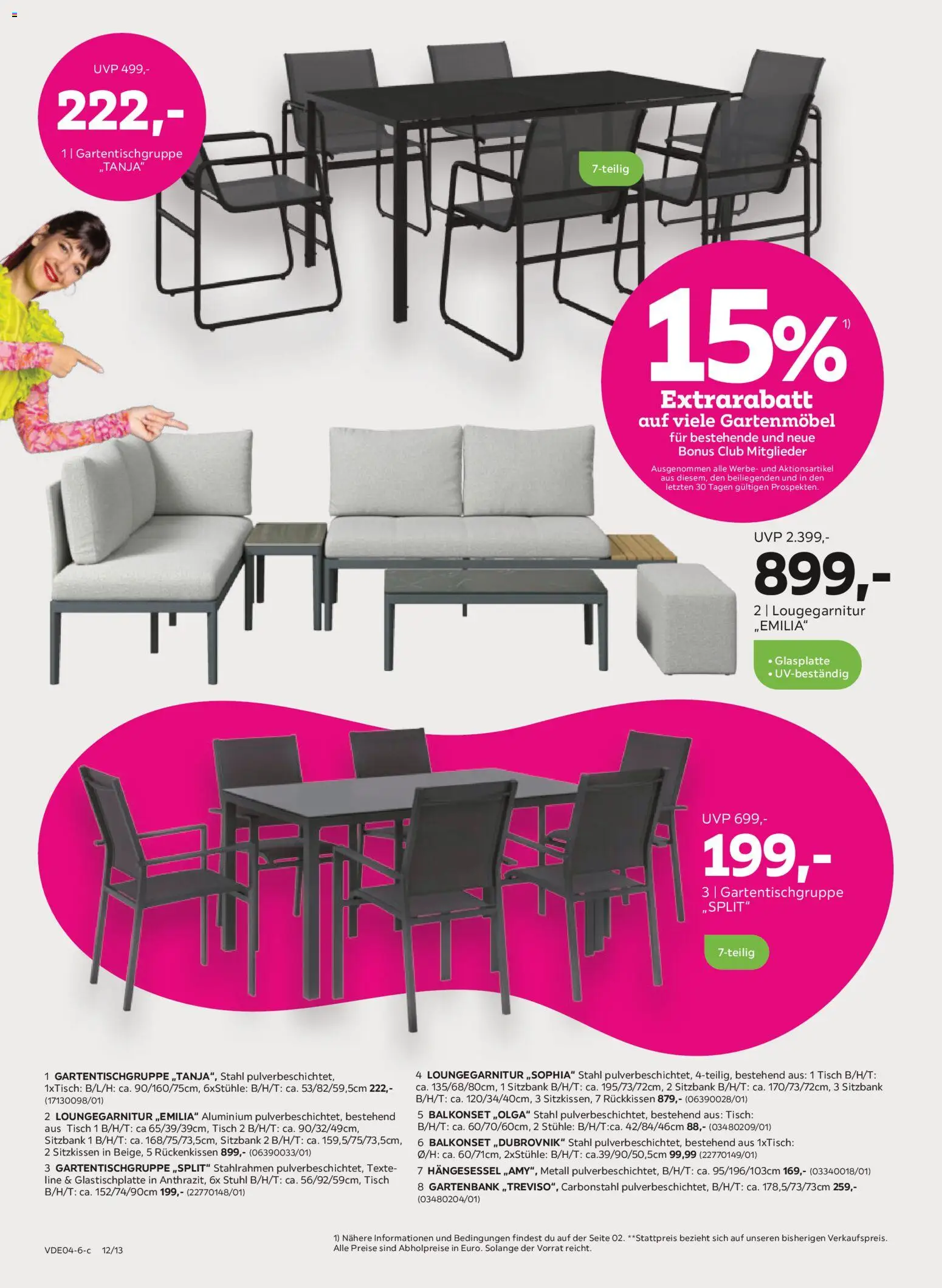 Mömax Prospekt 	 – gültig ab 13.04.2026 | Seite: 12 | Produkte: Sitzbank, Tisch, Stuhl, Gartenmöbel