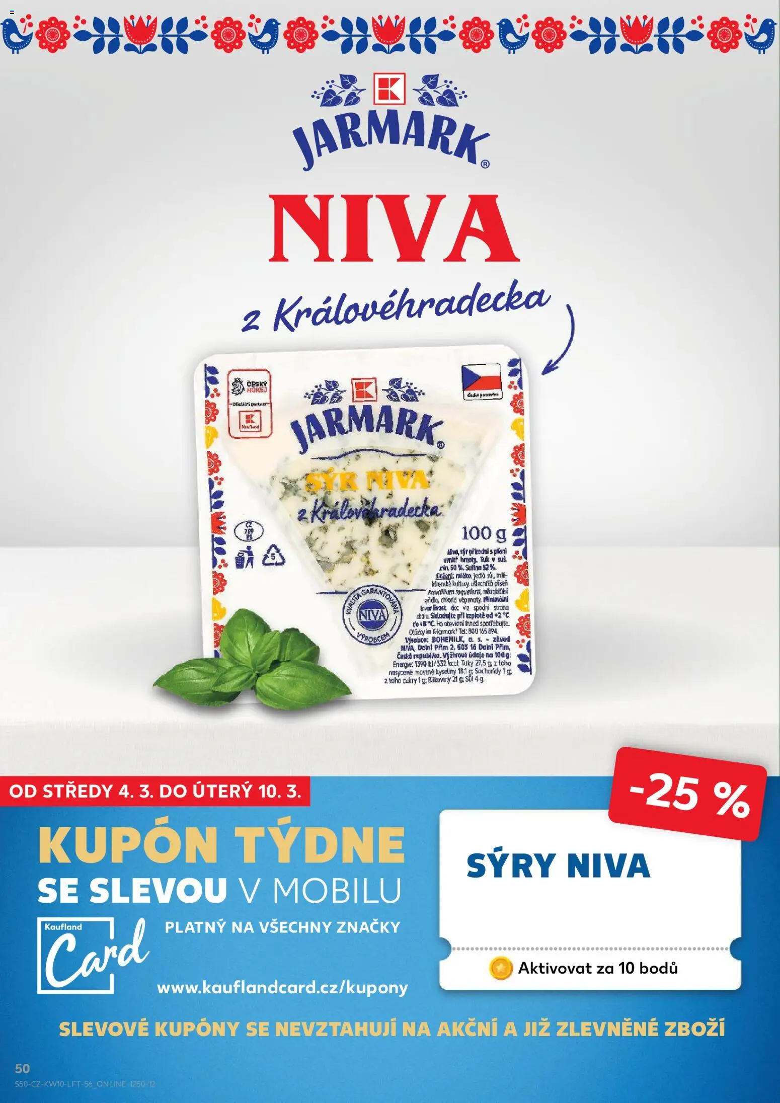 Kaufland leták - Brno od 04.03.2026 | Strana: 50 | Produkty: Sýr, Sýry, Niva