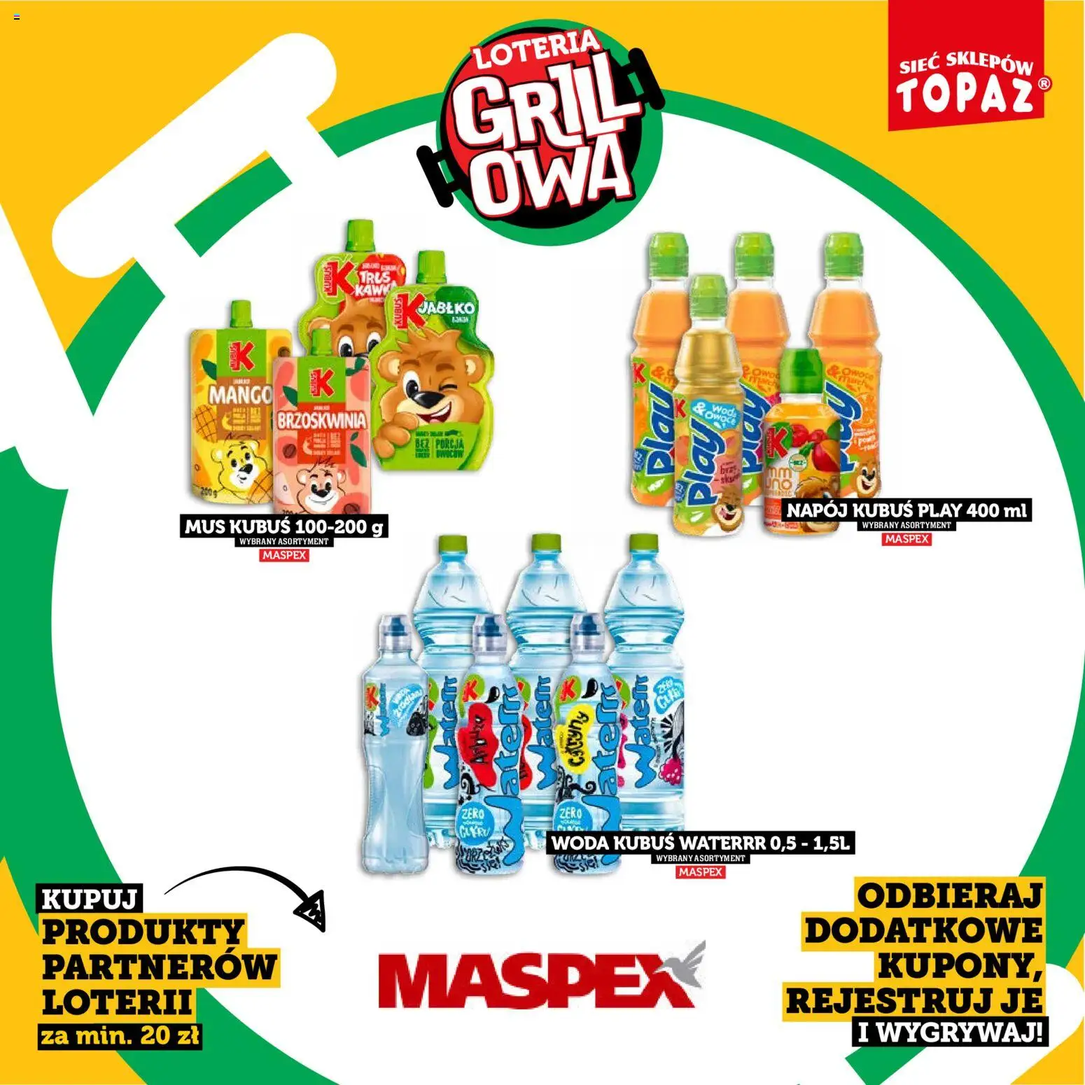 Topaz gazetka - Kupuj, Grilluj I Wygrywaj od 20.04.2026 | Strona: 51 | Produkty: Mango, Brzoskwinia, Woda