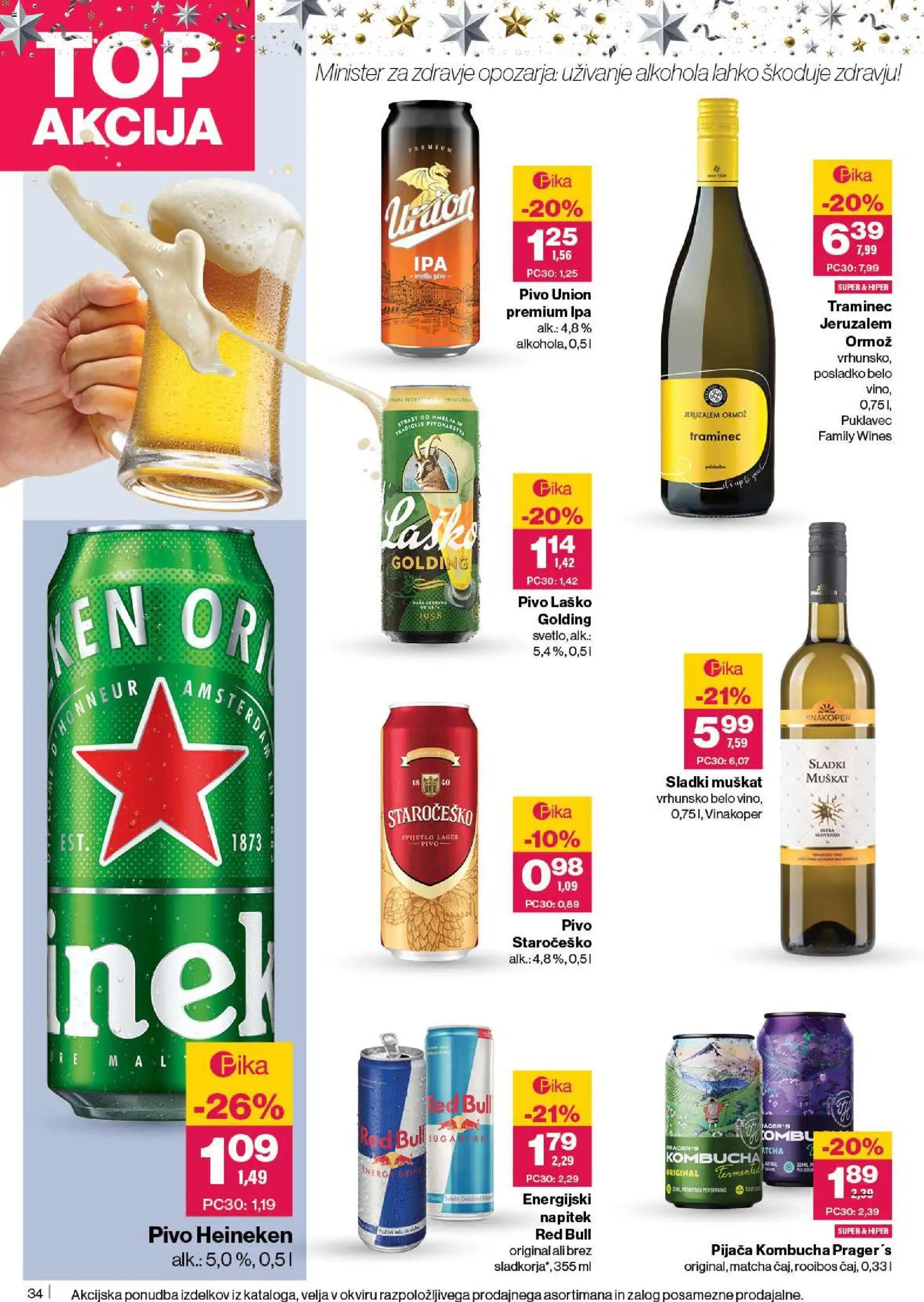 Novi Mercator katalog ponudbe – veljaven od 27.11.2025 | Stran: 36 | Izdelki: Falafel, Energijski napitek, Pivo