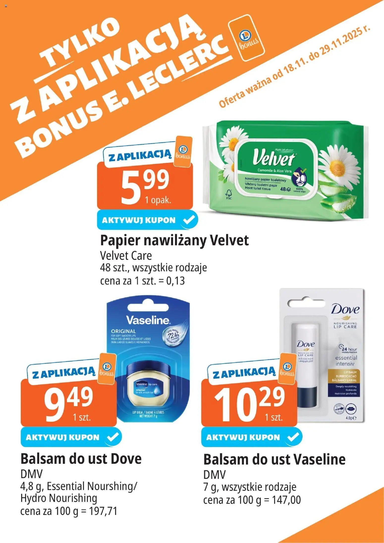 E.Leclerc Gazetka - Elbląg kupony dodatkowe od 18.11.2025 | Strona: 17 | Produkty: Papier toaletowy