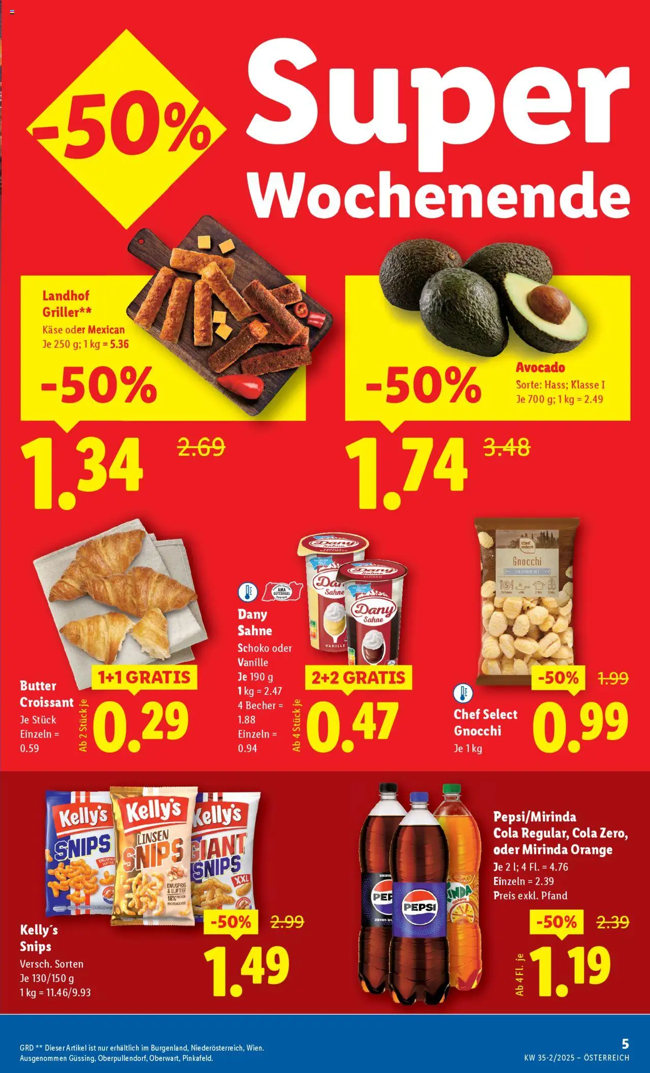 Lidl Flugblatt - Eisenstadt, Ebenfurth, Mattersburg gültig ab 28.08.2025 | Seite: 7 | Produkte: Sahne, Avocado, Butter, Käse