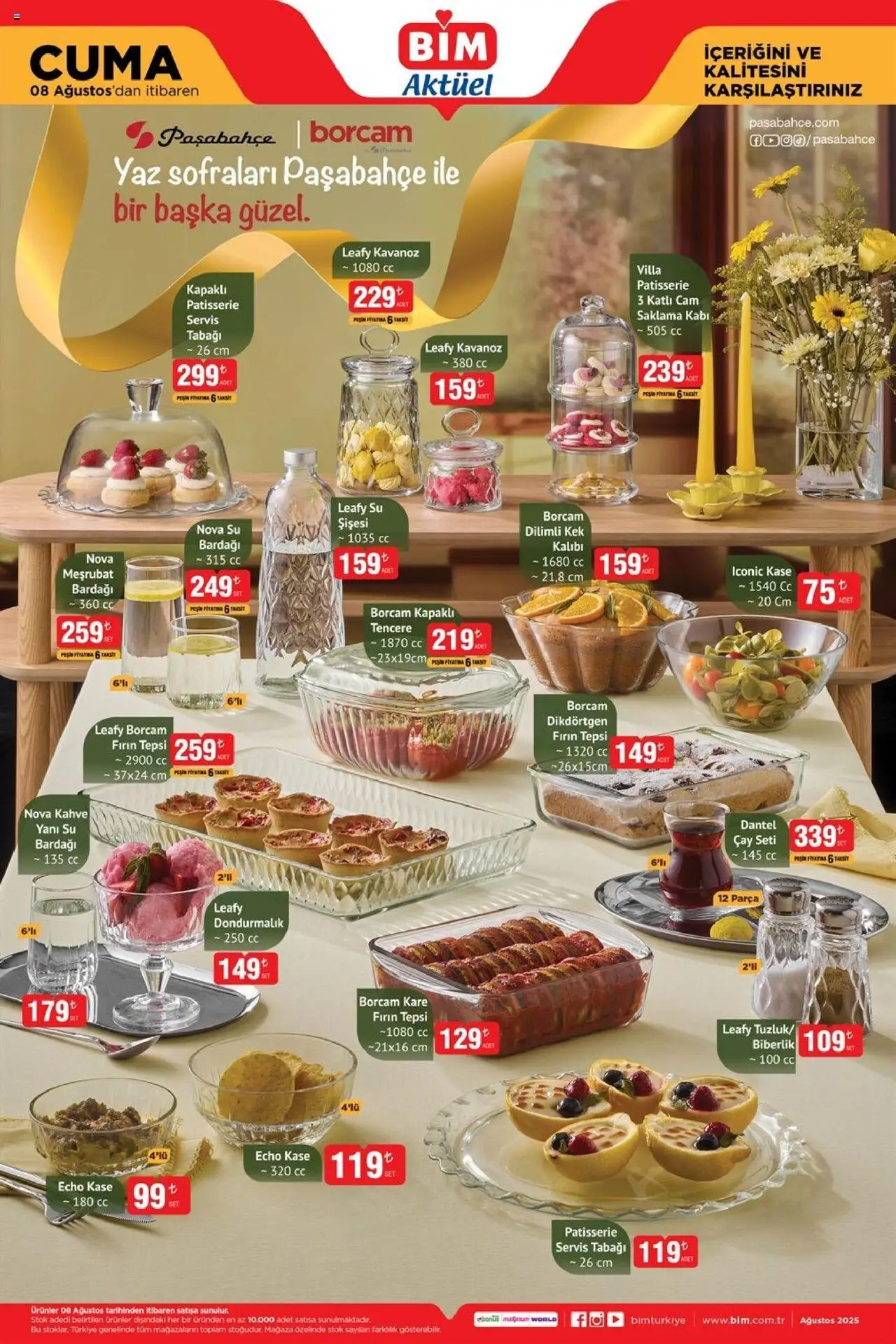 BİM Katalog - 08.08.2025 tarihinden itibaren geçerlidir | Sayfa: 3 | Ürünler: Kaşe, Kahve, Tepsi, Fırın