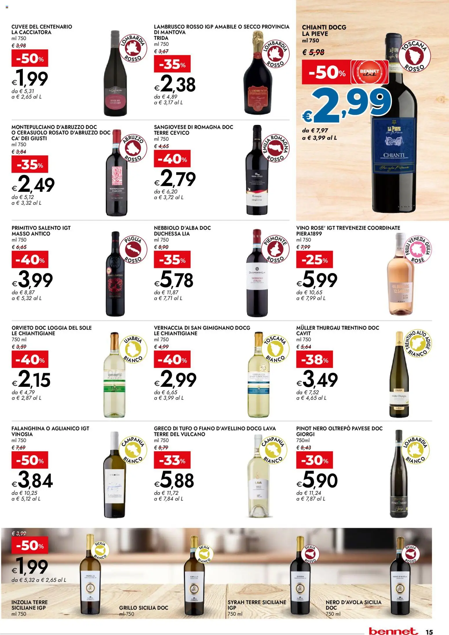 Volantino bennet del 02.01.2026 | Pagina: 15 | Prodotti: Vino