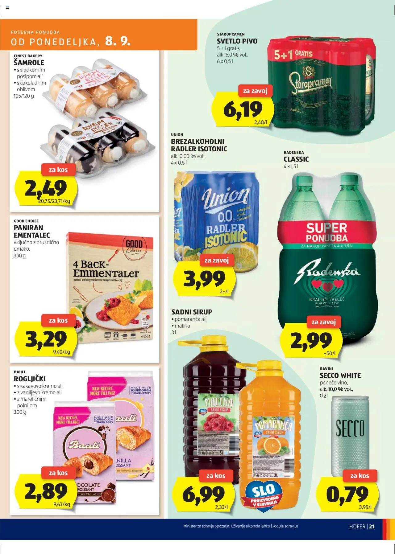 Hofer SI katalog | vrijedi od 04.09.2025 | Stranica: 21 | Proizvodi: Radler, Radenska, Pivo, Sirup