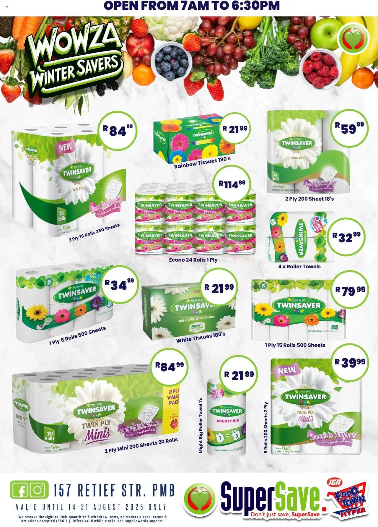 Super Save Specials │ valid from 14.08.2025 | Page: 7 | Products: Toilet, Towel, Roller towel, Tissues