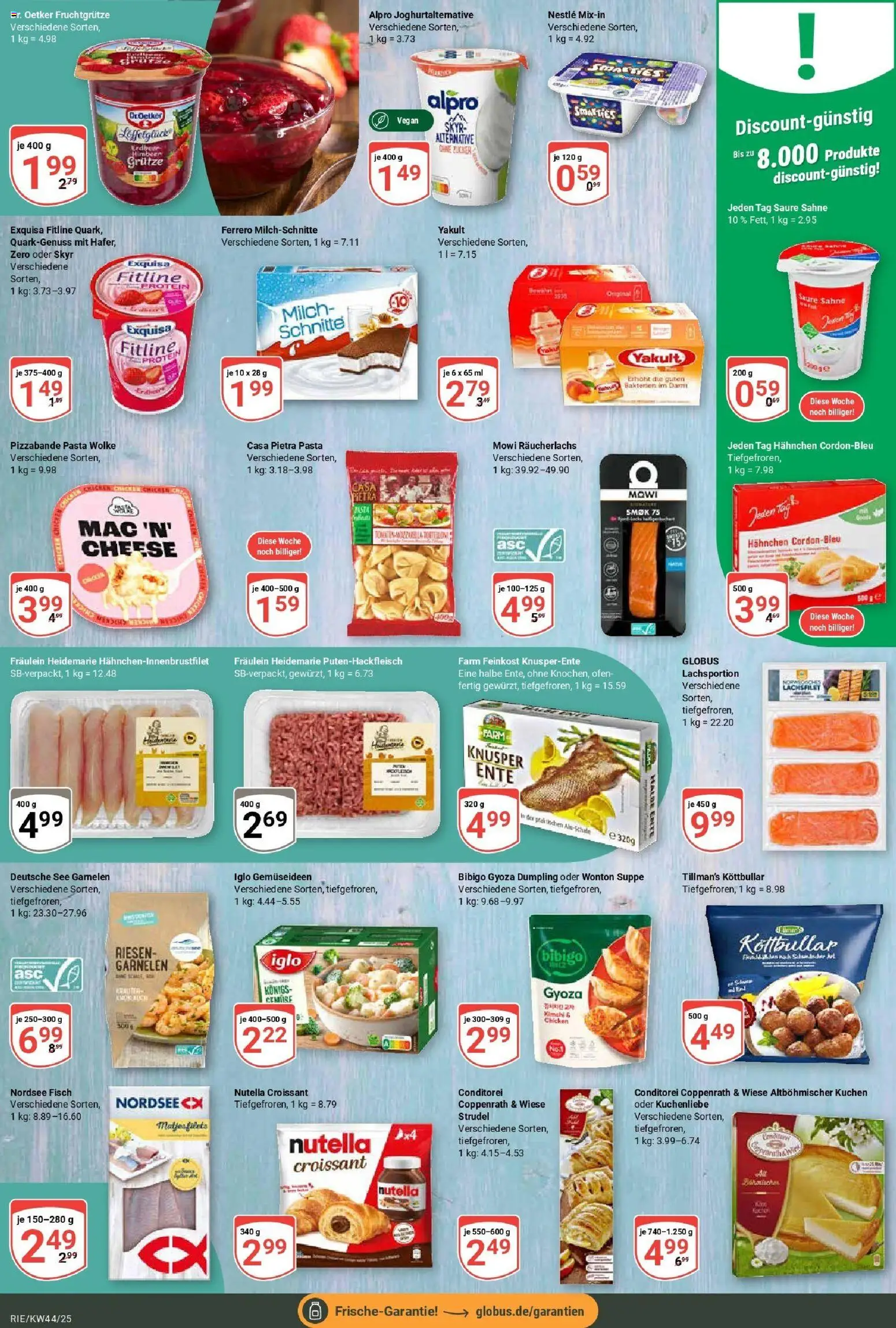 Globus prospekt Bochum-Riemke	 – gültig ab 26.10.2025 | Seite: 10 | Produkte: Räucherlachs, Sahne, Ferrero milchschnitte, Ente