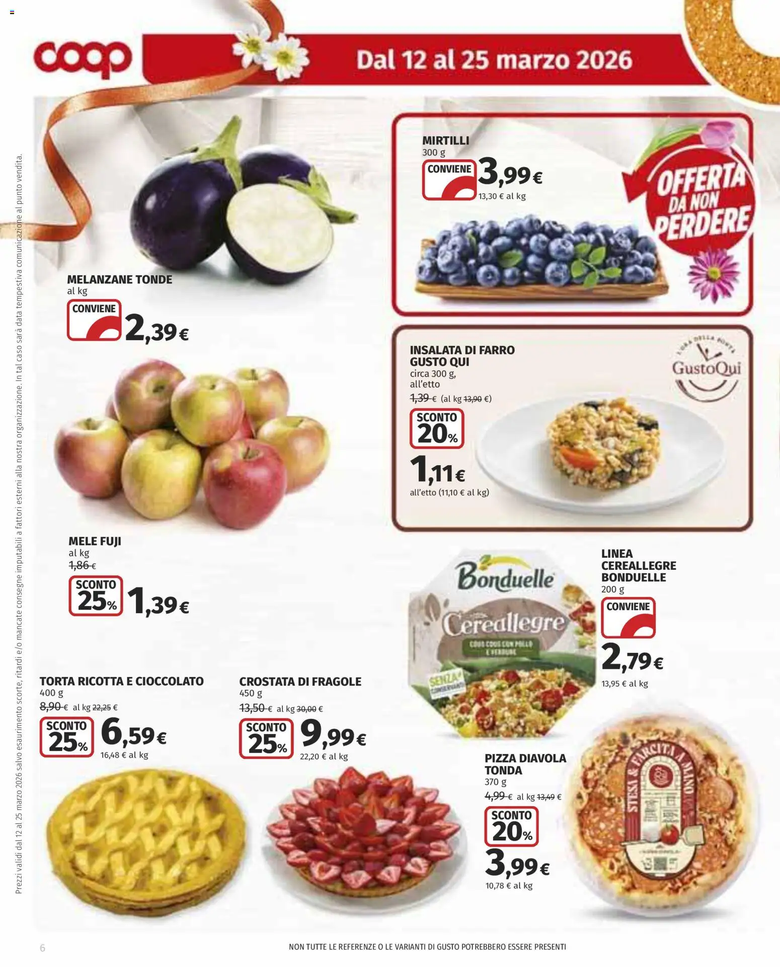 Volantino COOP del 12.03.2026 | Pagina: 6 | Prodotti: Mele, Fragole, Torta, Ricotta