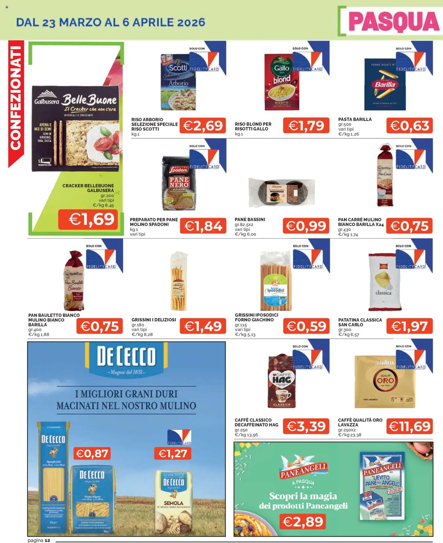 Volantino Mercatò del 23.03.2026 | Pagina: 12 | Prodotti: Pane, Caffè, Grissini, Penne