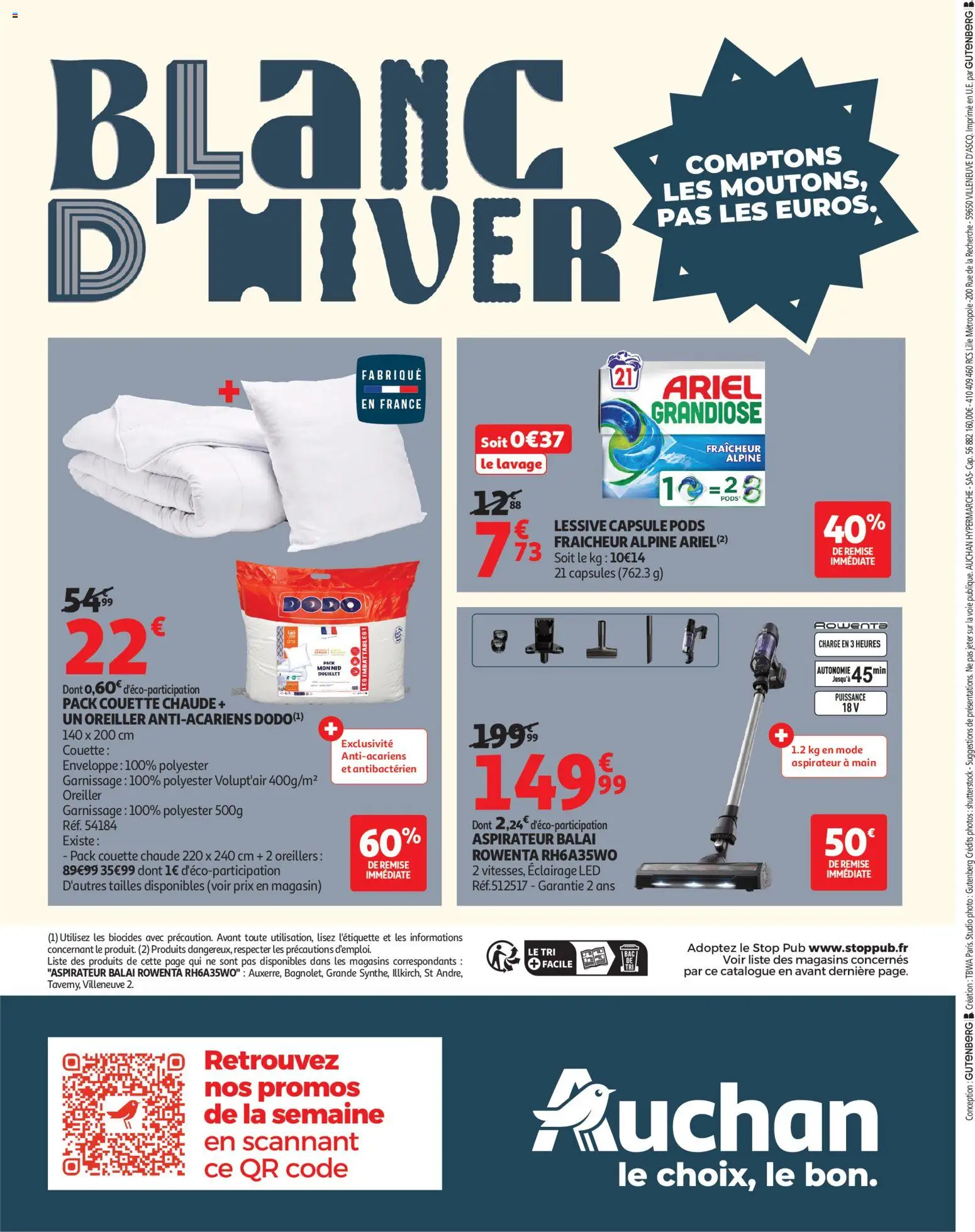 {H1} | Page: 44 | Produits: Ariel, Enveloppe, Oreiller, Balai