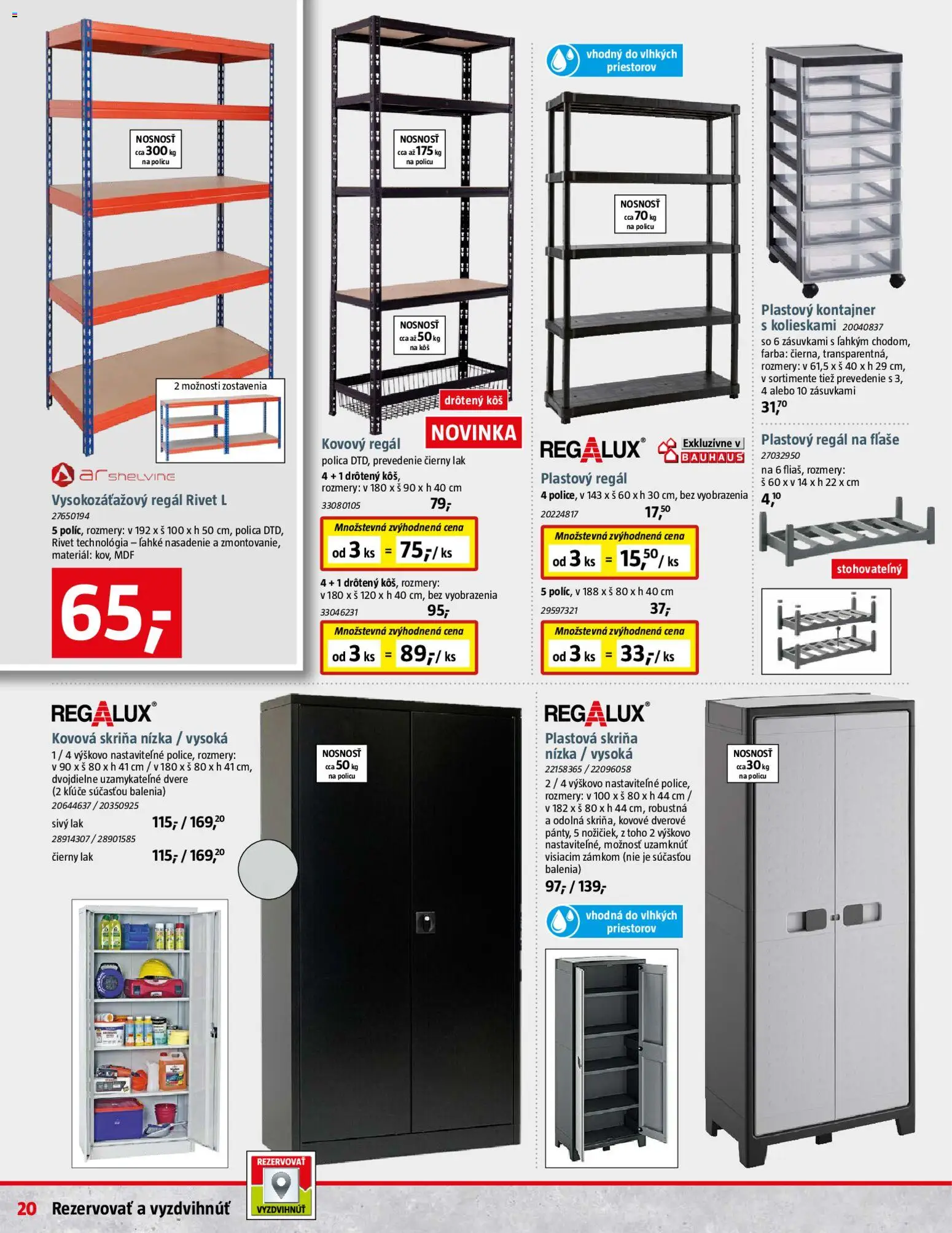 Nové Bauhaus akcie – leták je platný od 03.11.2025 | Strana: 20 | Produkty: Kovový regál, Regál, Skriňa, Police