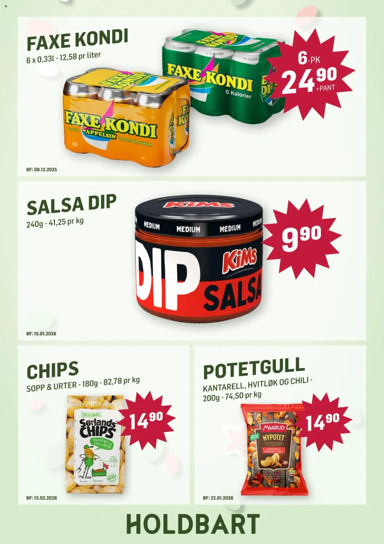 {H1} | Side: 5 | Produkter: Desk, Potetgull, Sukker, Sopp