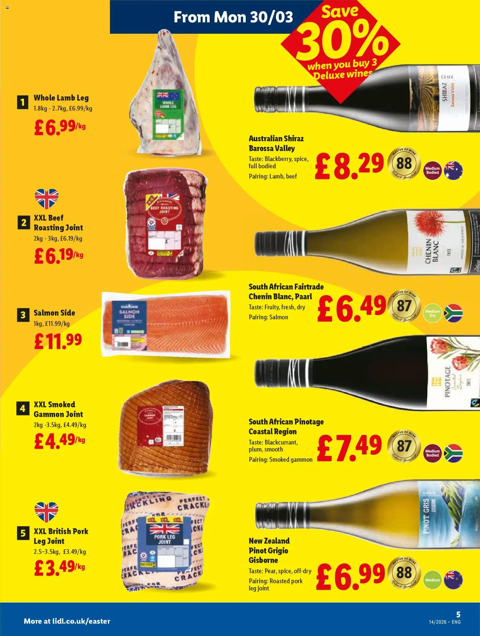 {H1} | Page: 5 | Products: Salmon, Wine, Pork, Beef
