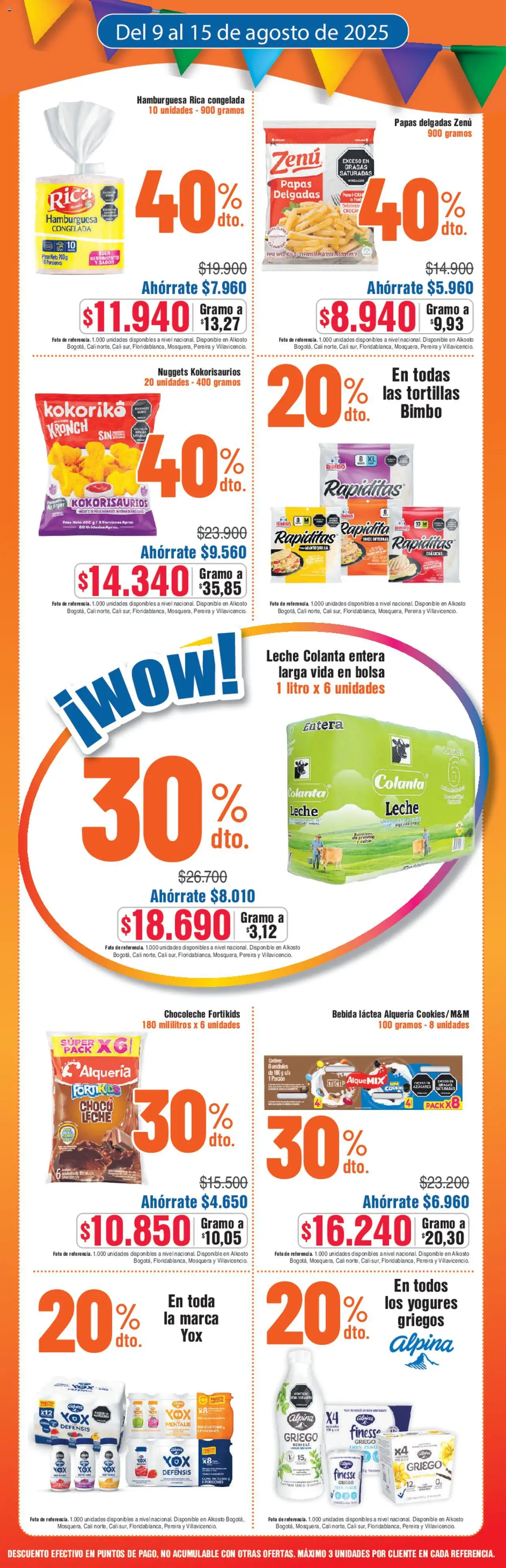 Alkosto folleto │ válido desde el 09.08.2025 | Página: 2 | Productos: Leche, Bolsa, Peso, Συσκευή ροής