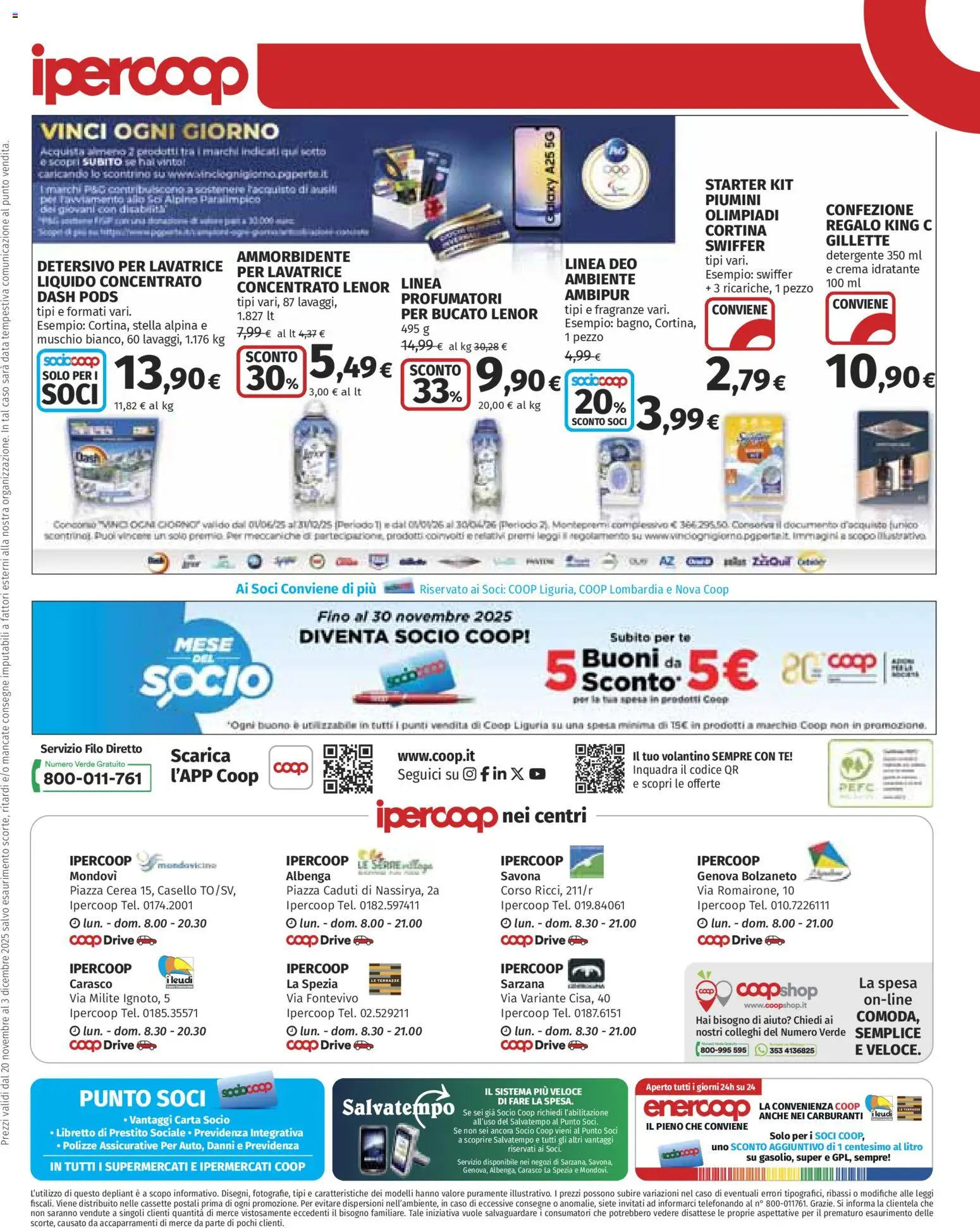 Volantino Ipercoop del 20.11.2025 | Pagina: 30 | Prodotti: Ammorbidente, Detergente, Lavatrice, Data