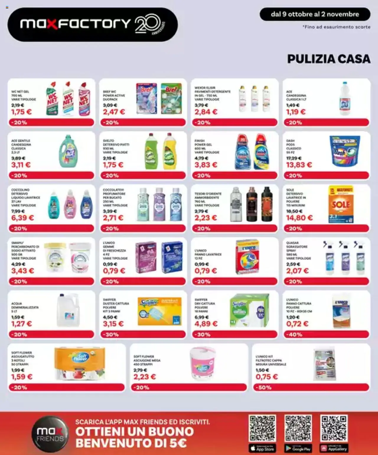 Volantino Max Factory del 09.10.2025 | Pagina: 24 | Prodotti: Detergente, Candeggina, Sgrassatore, Acqua