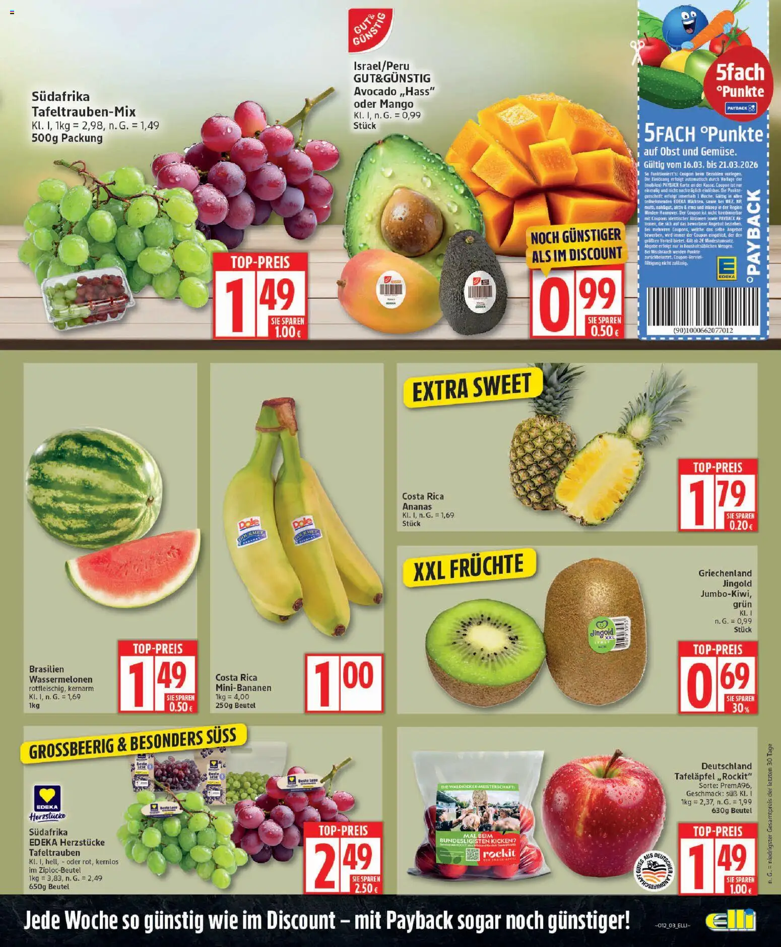 Elli Markt Prospekt Schloß Holte – gültig ab 16.03.2026 | Seite: 3 | Produkte: Ananas, Avocado, Obst, Mango