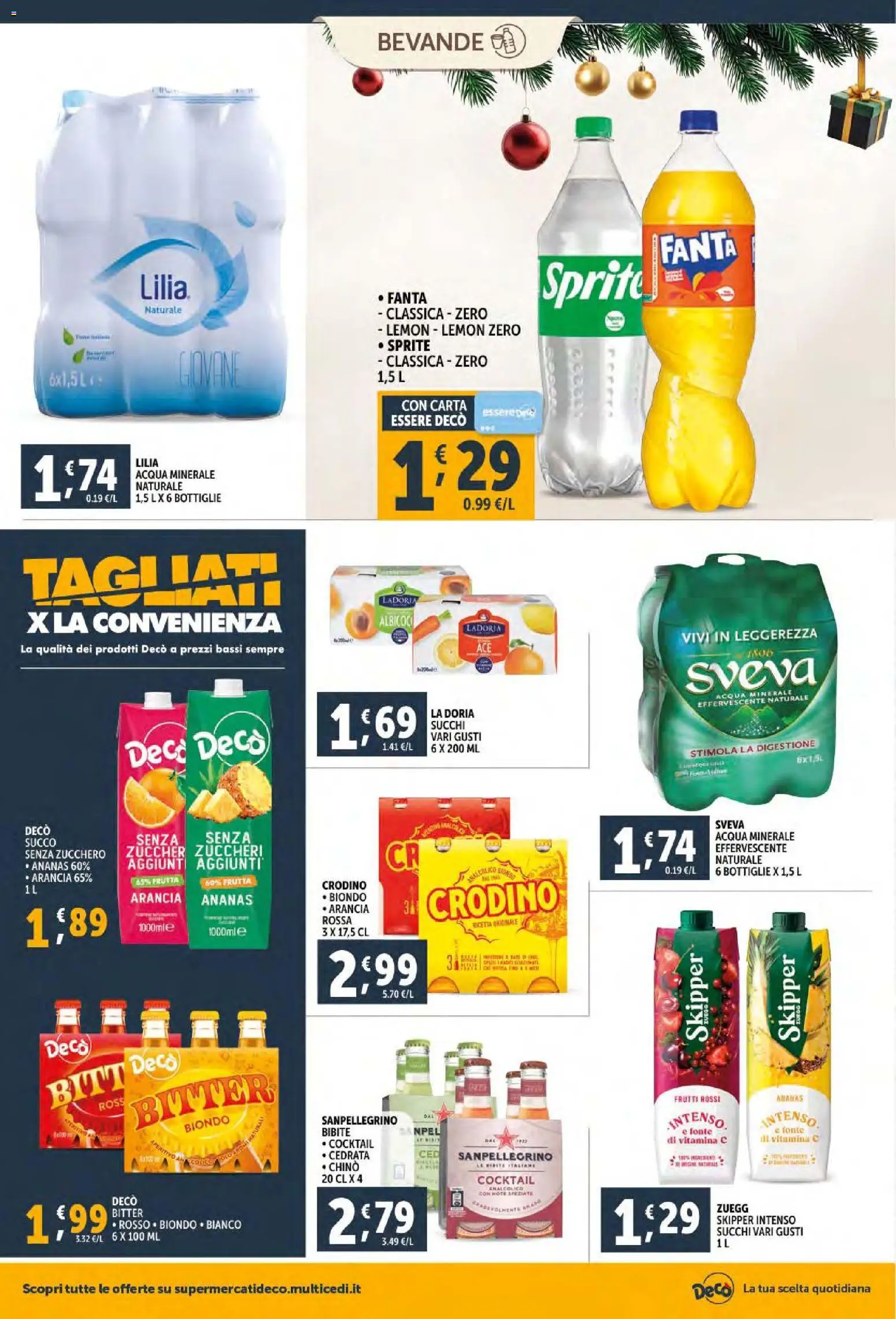 Volantino Decò del 02.12.2025 | Pagina: 22 | Prodotti: Acqua, Zucchero, Ananas, Arancia