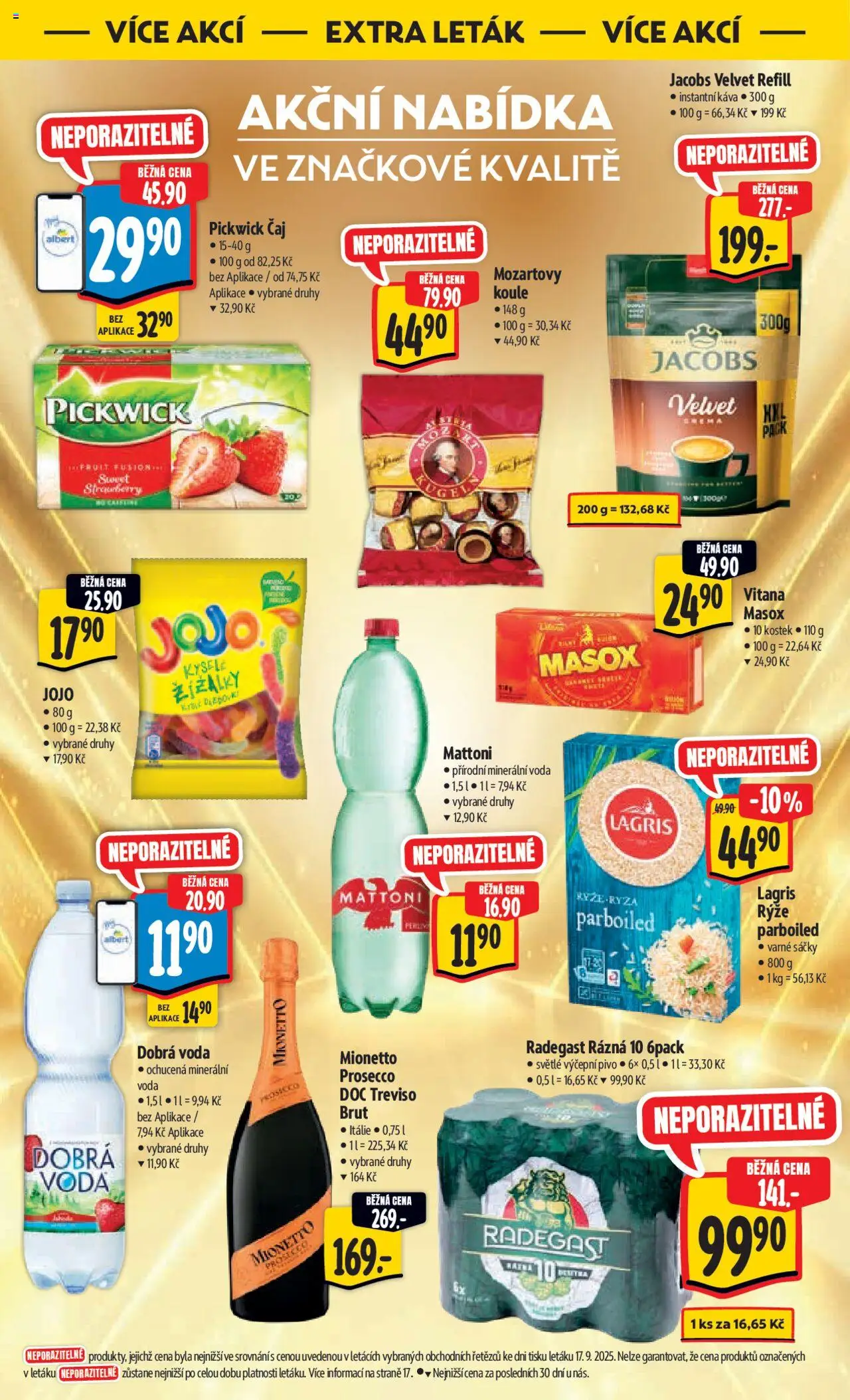 Albert leták - Hypermarket od 01.10.2025 | Strana: 46 | Produkty: Mionetto, Radegast Rázna 10, Radegast, Minerální voda