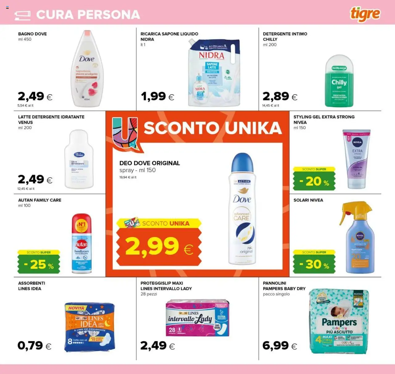 Volantino Tigre del 24.07.2025 | Pagina: 21 | Prodotti: Pannolini, Detergente, Intimo, Latte